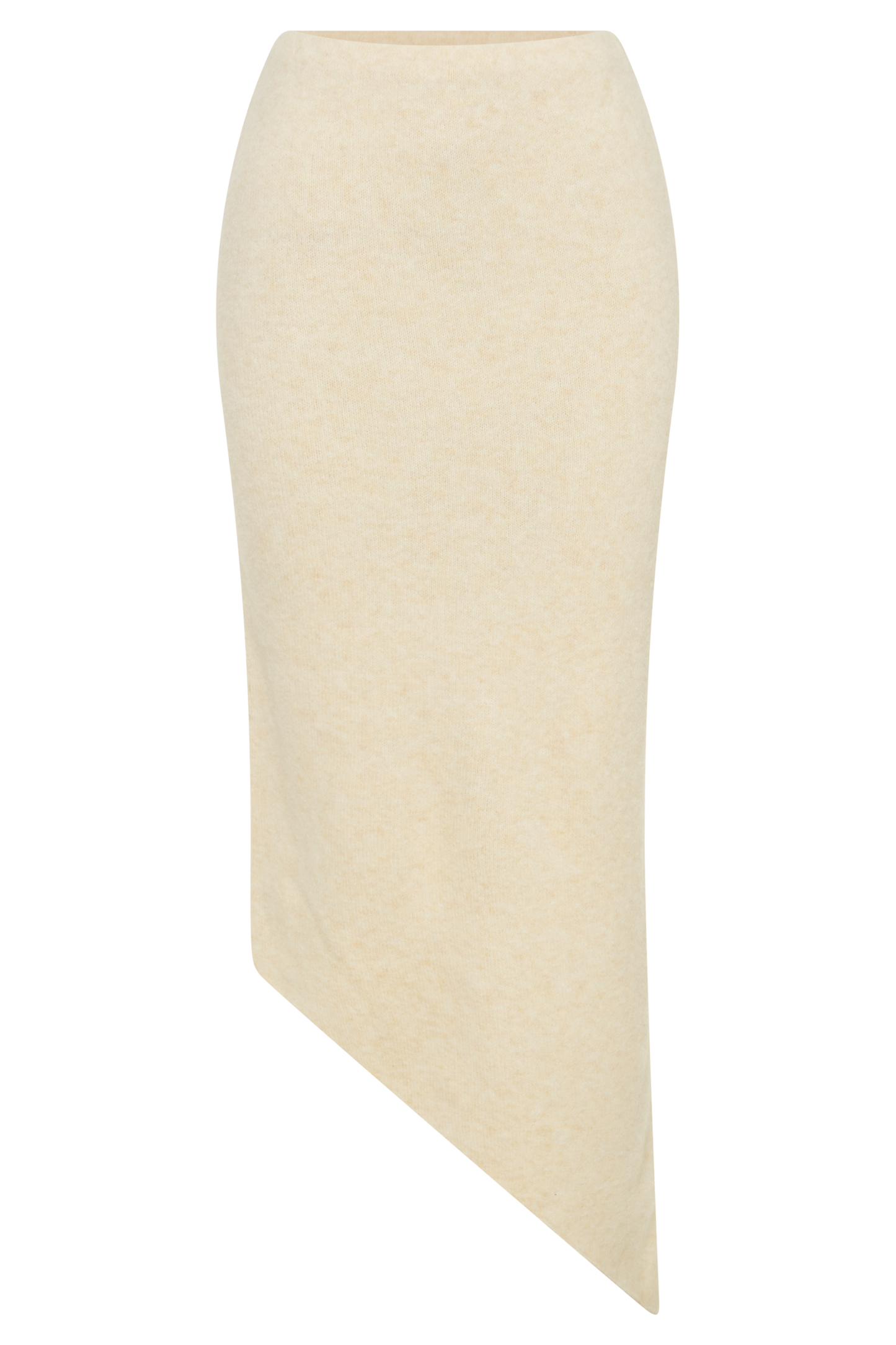Jupe mi-longue asymétrique en tricot Genevieve - Crème Marle