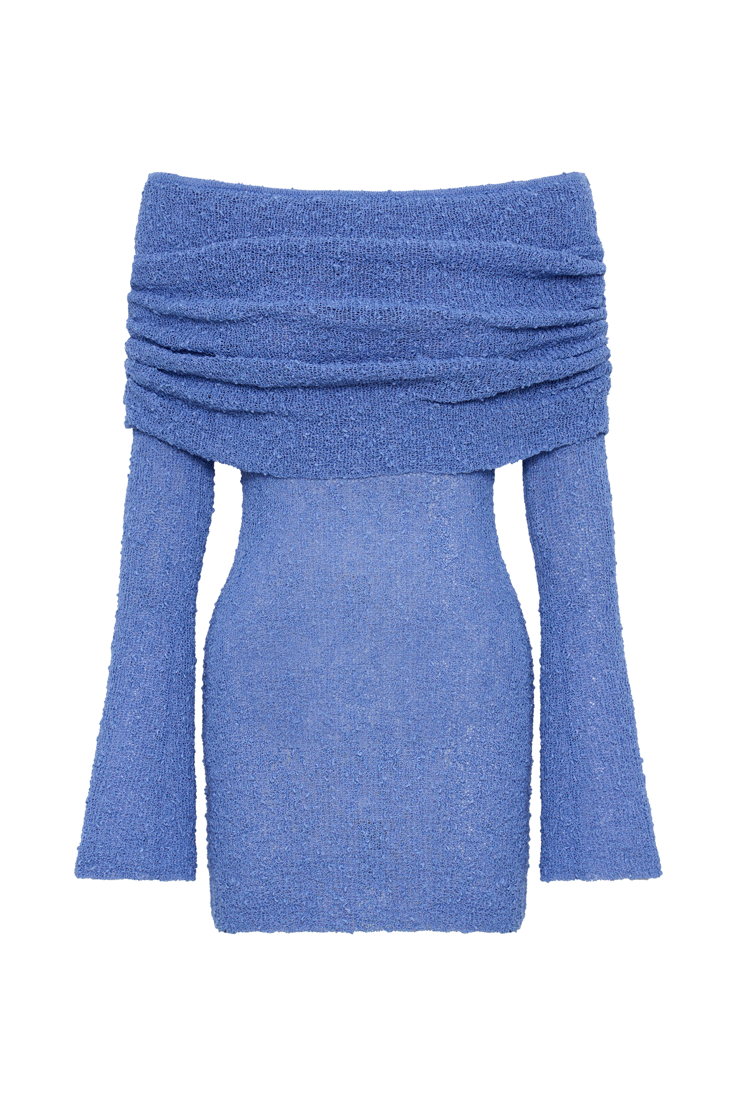 Marisol Robe Mini Boucle à épaules dénudées - Bleu pervenche