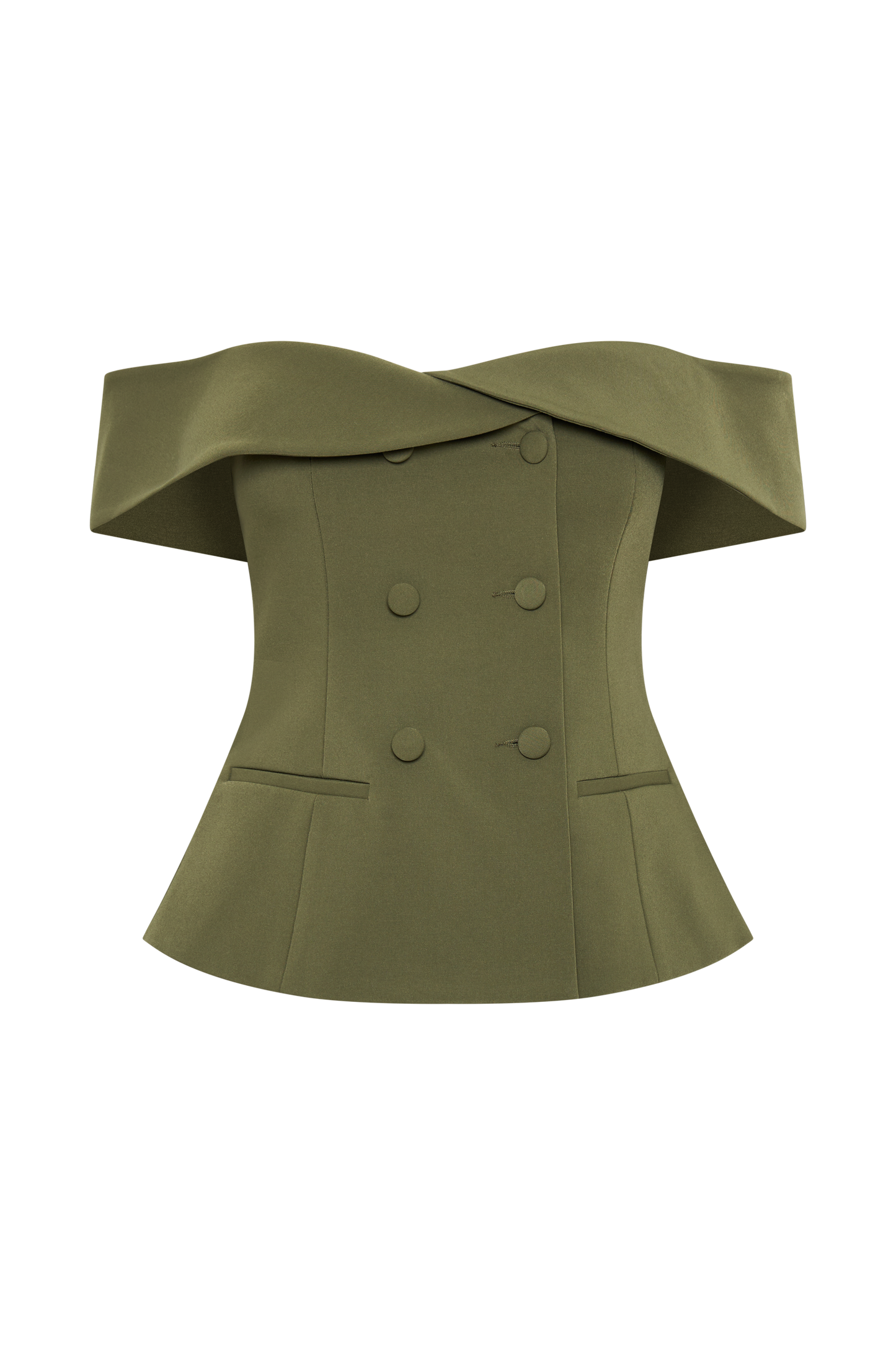 Top de tailleur sans bretelles Krista - Vert olive militaire