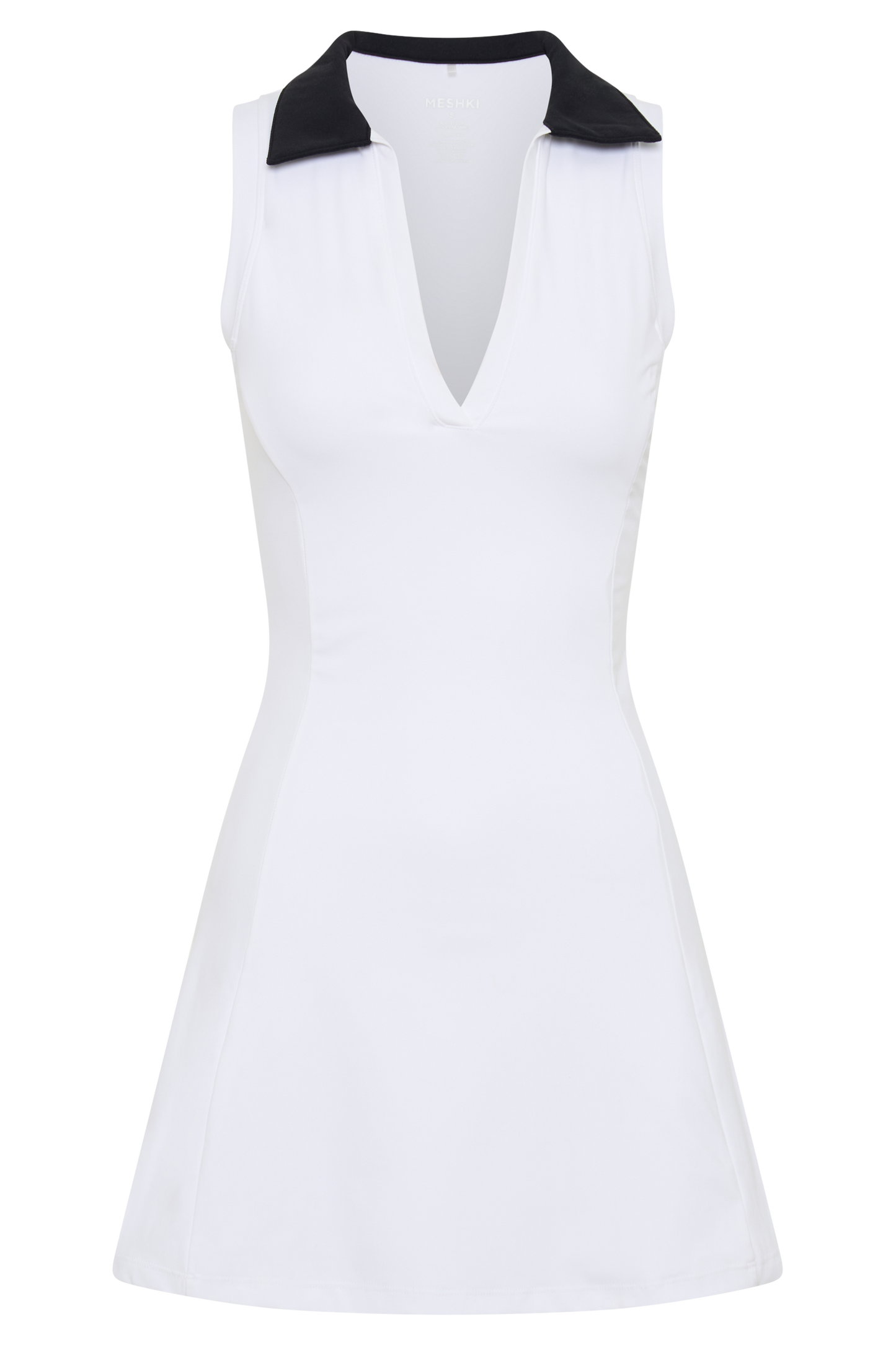 Mini-robe active sans manches et à col montant Estelle - Noir/Blanc