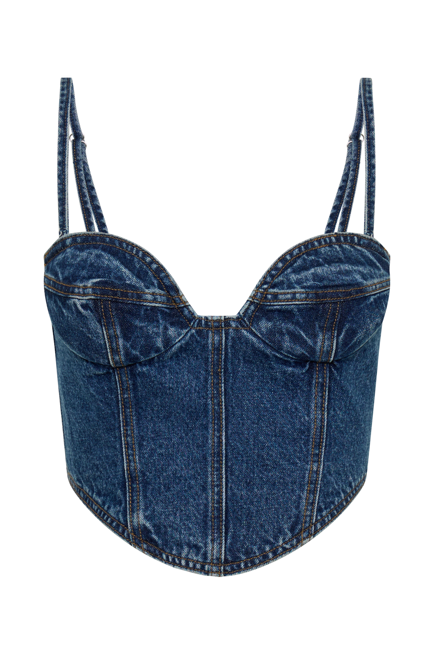 Corset à bonnets en jean Lana - Bleu foncé