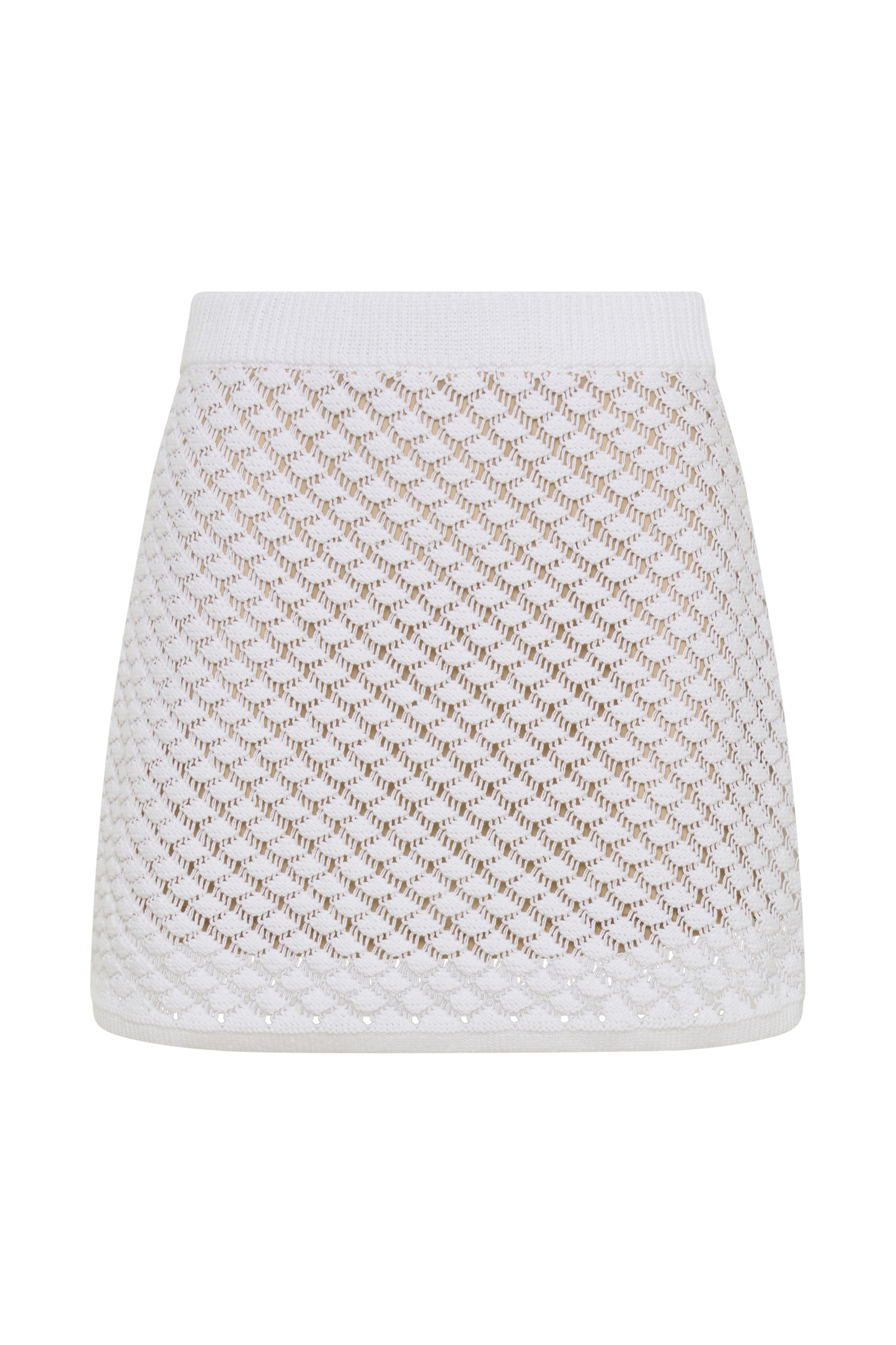 Jupe mini trapèze en tricot Lorenza - Ivoire