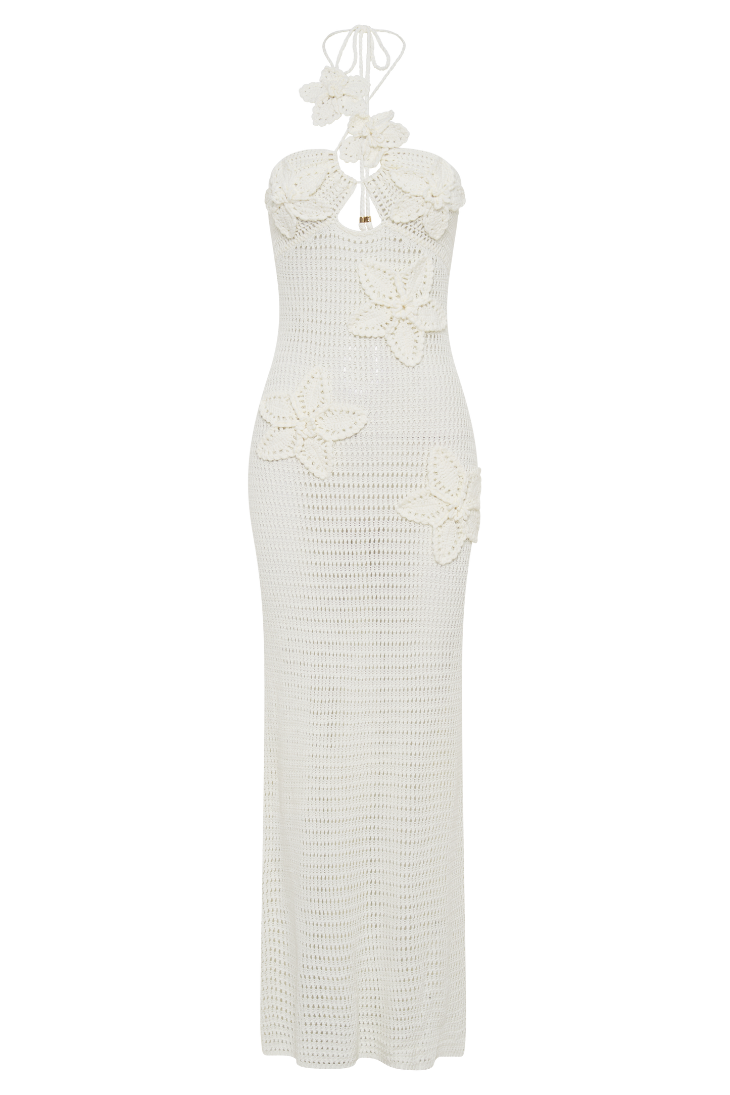 Robe Maxi Crochetee à Motifs Floraux Kyla - Ivoire