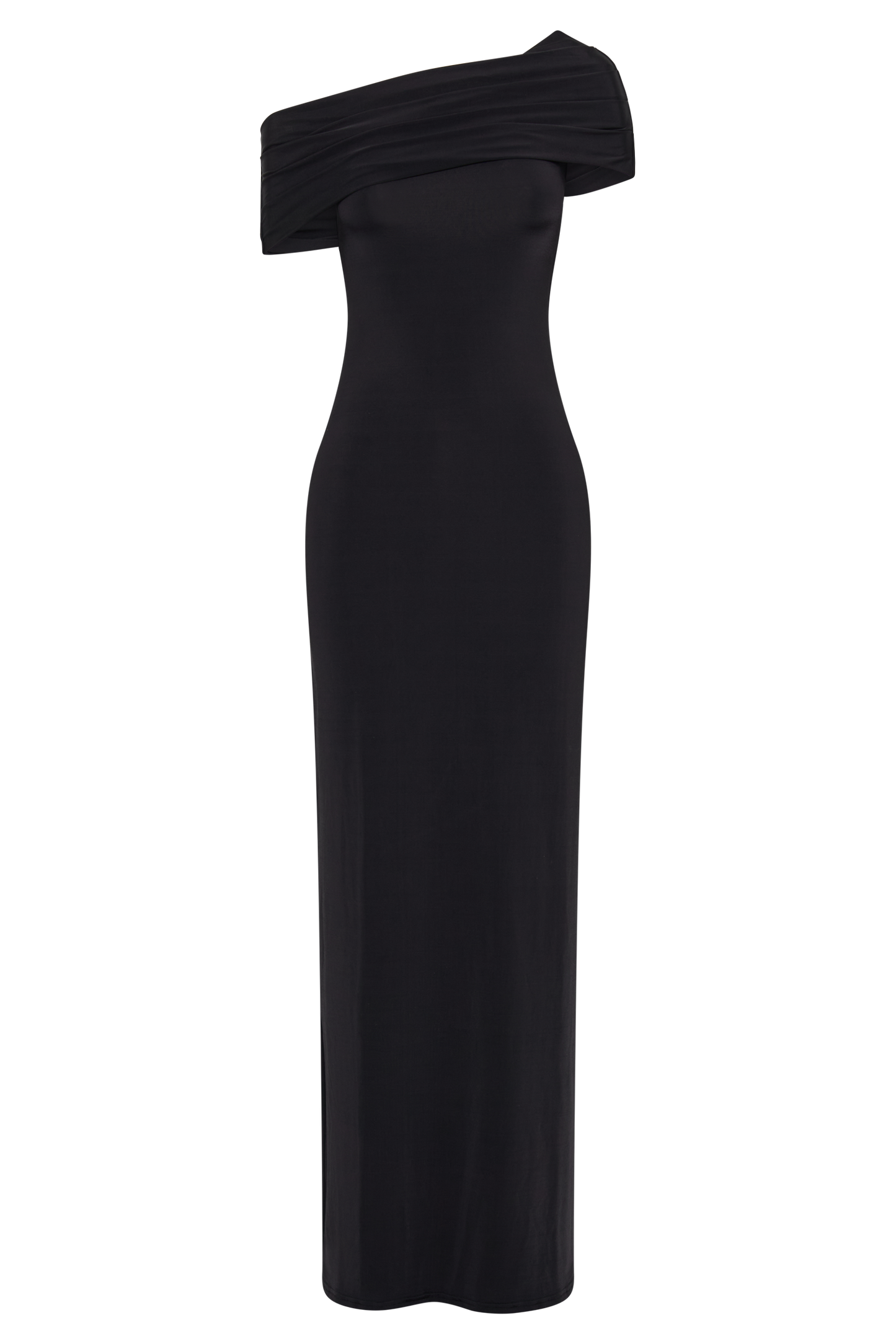 Robe Maxi Évasée et Décolletée Cassandra - Noir