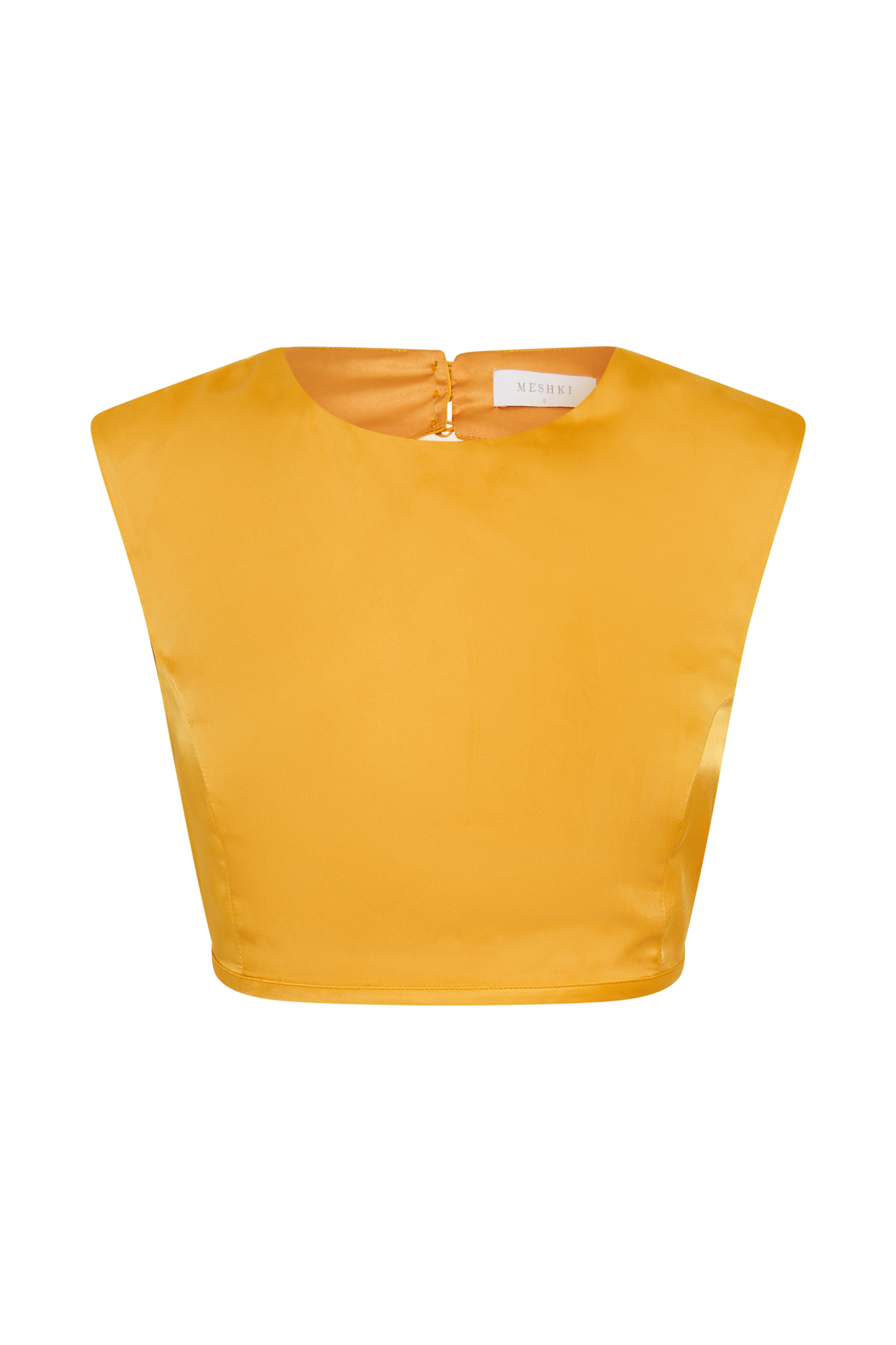 Top court sans manches en satin Viviana - Tangerine