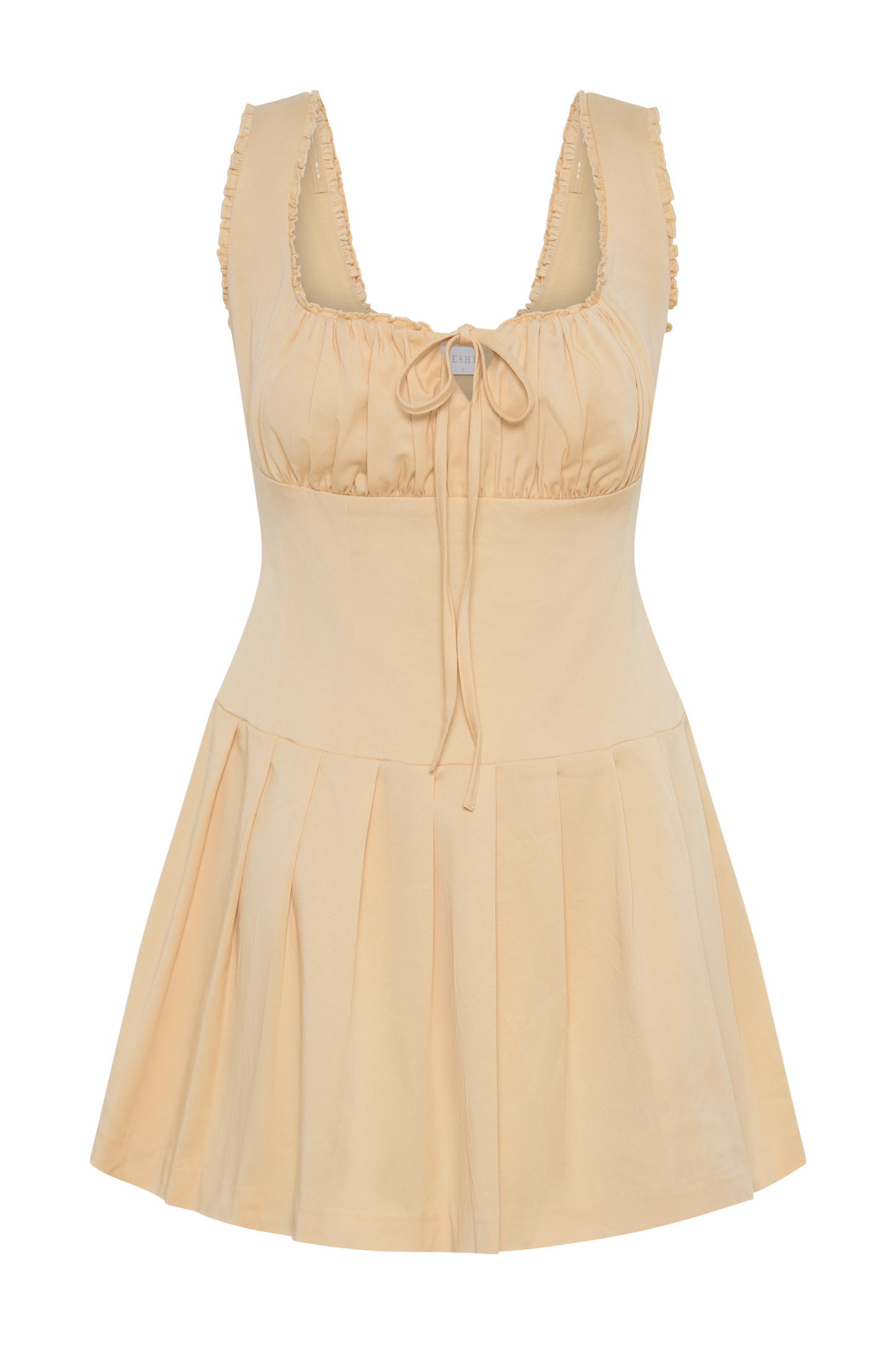 Mini-robe en coton à volants Donna - Pêche