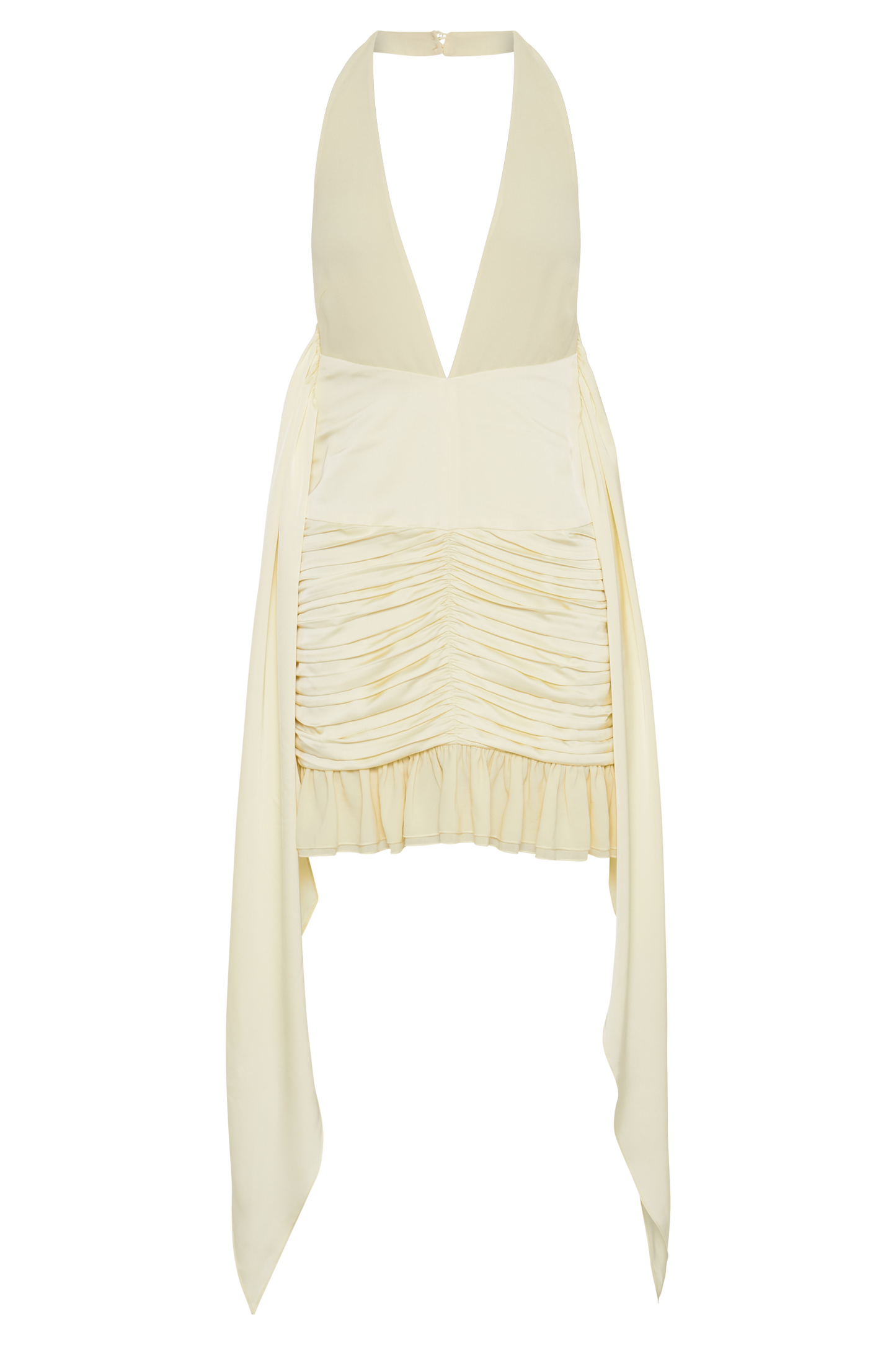 Mini-robe en satin et mousseline de soie Ambrosi - Sorbet au citron