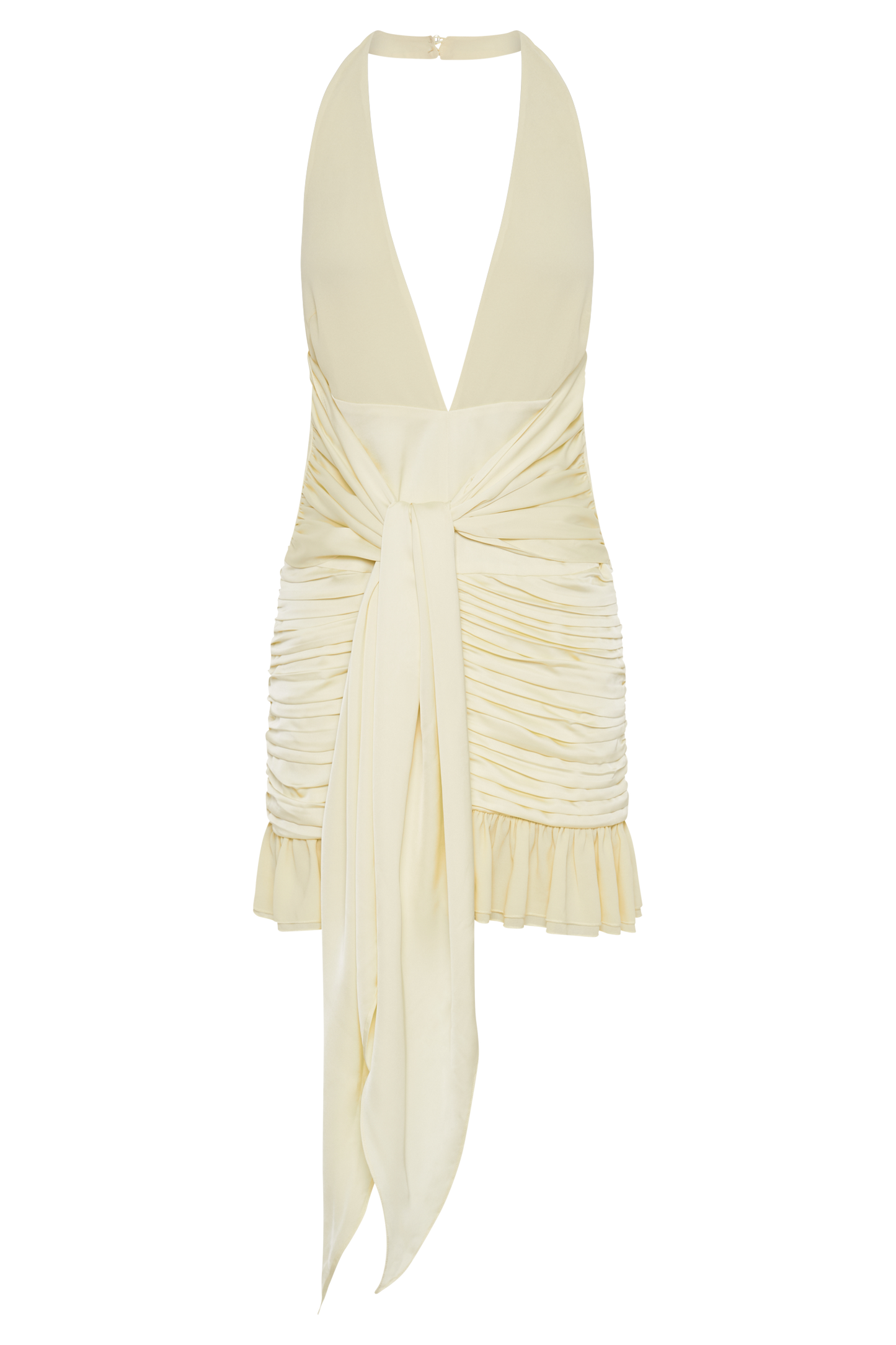 Mini-robe en satin et mousseline de soie Ambrosi - Sorbet au citron