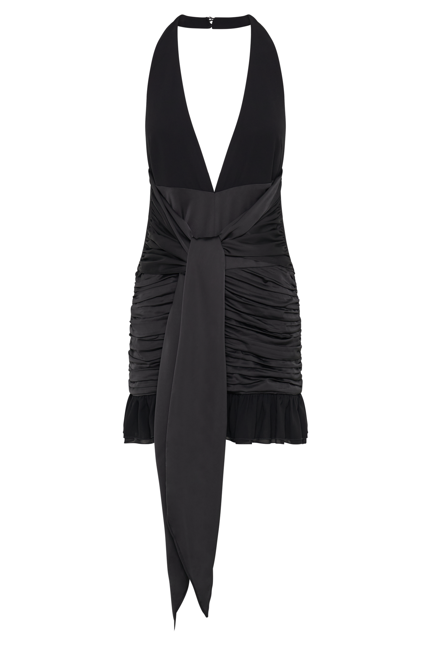 Mini-robe en satin et mousseline de soie Ambrosi - Noir