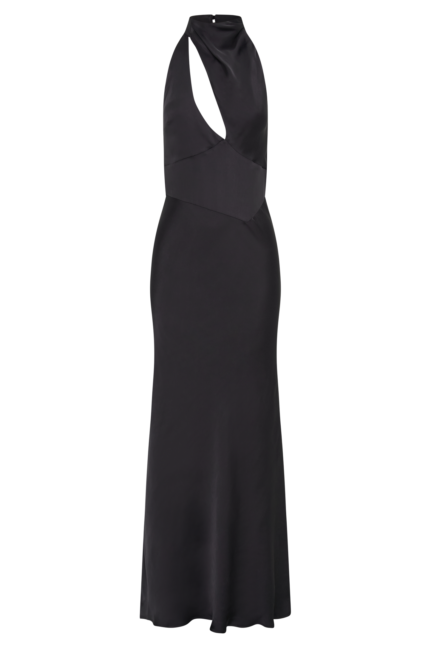 Robe Maxi Belladonna en Satin avec Décolleté Halter - Noir