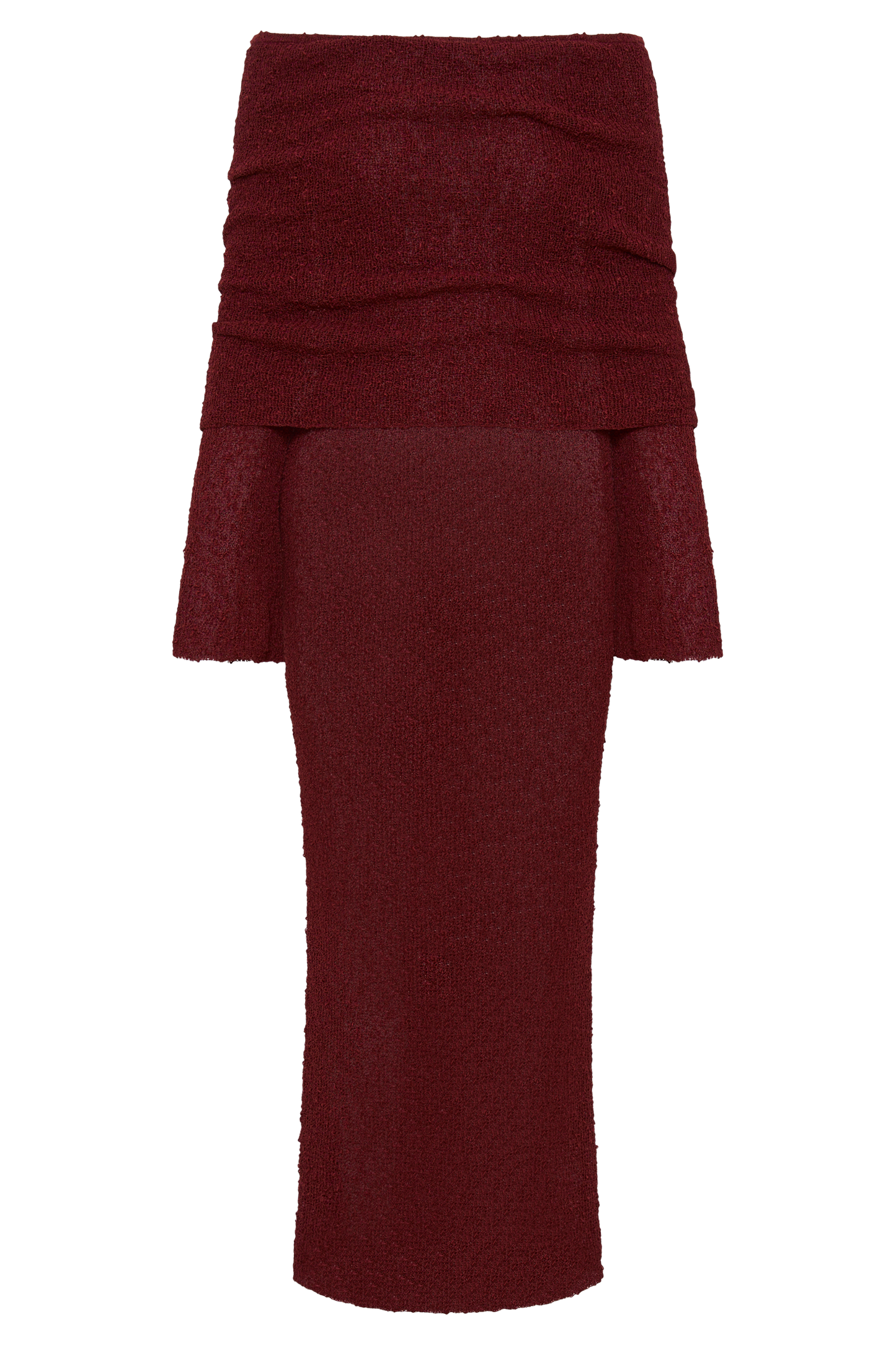 Marisol Robe Maxi Boucle à épaules dénudées - Prune