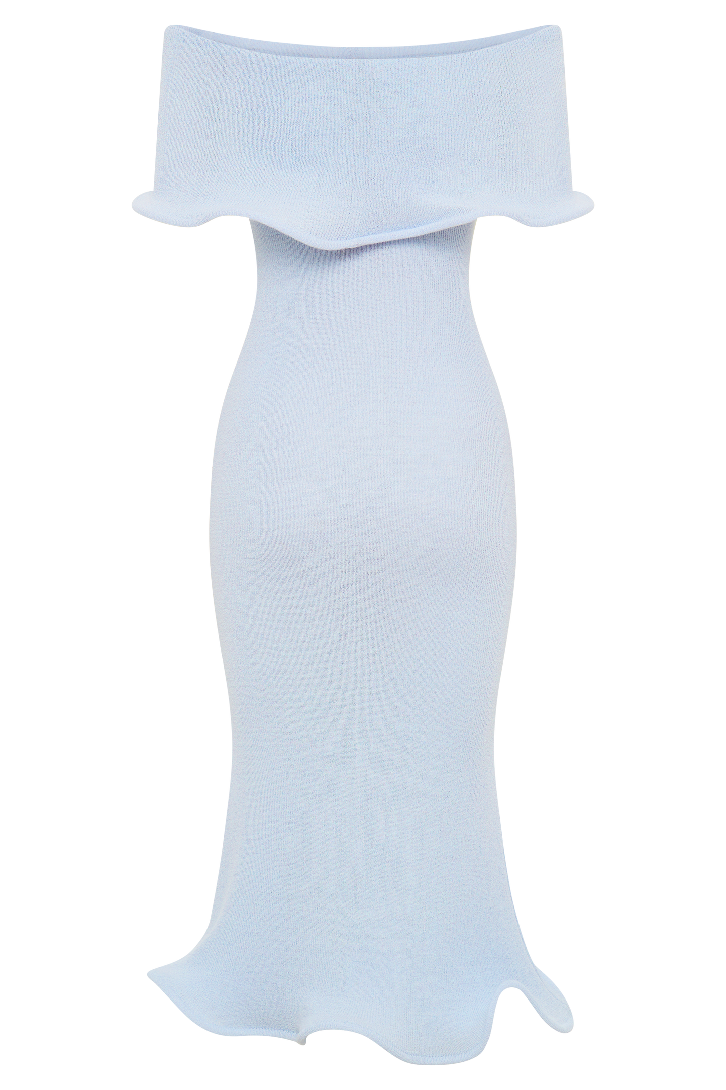 Robe mi-longue en jersey Molly à épaules dénudées - Bleu ciel