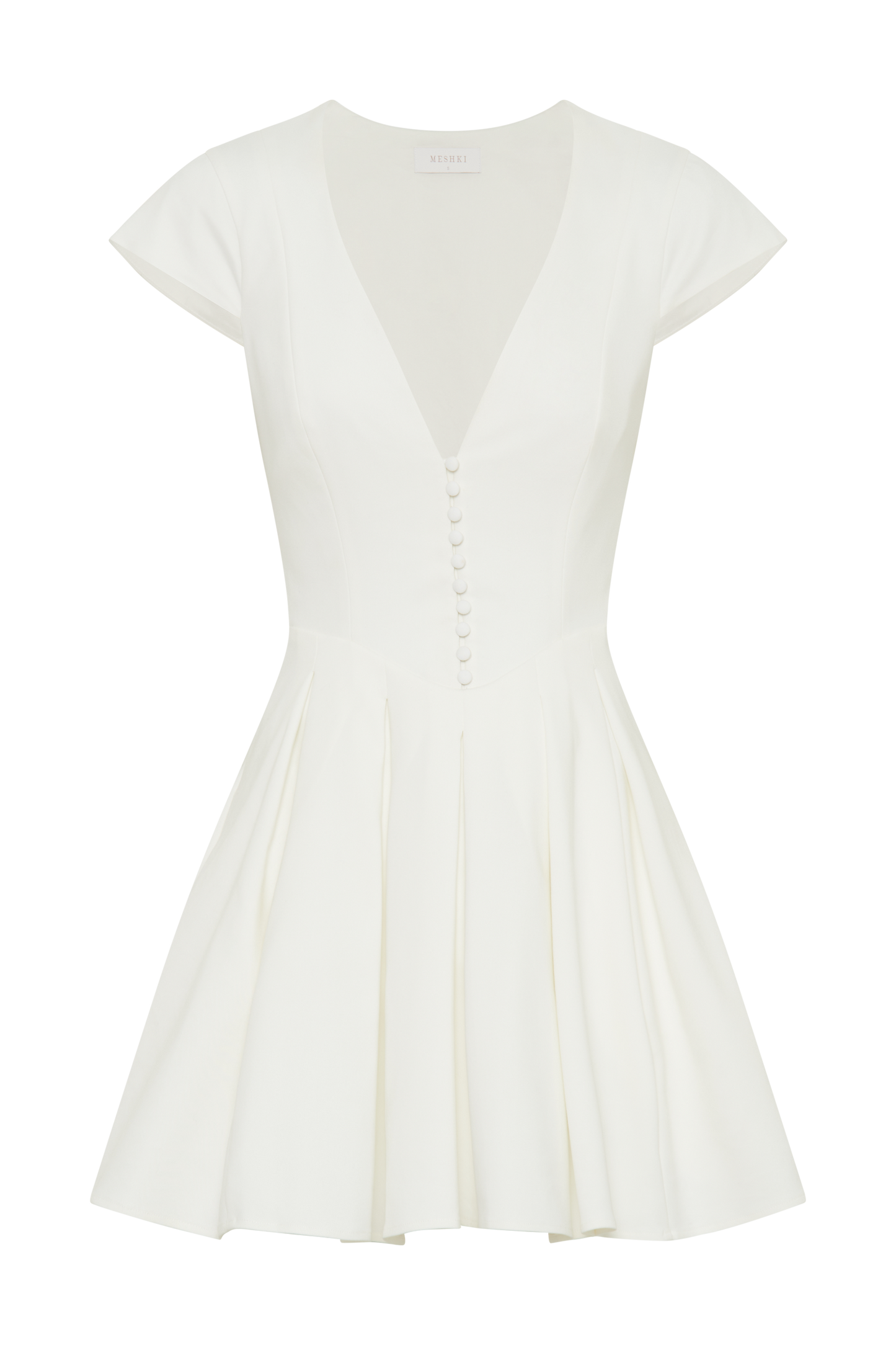 Mini-robe blanche à manches courtes en coton Keely