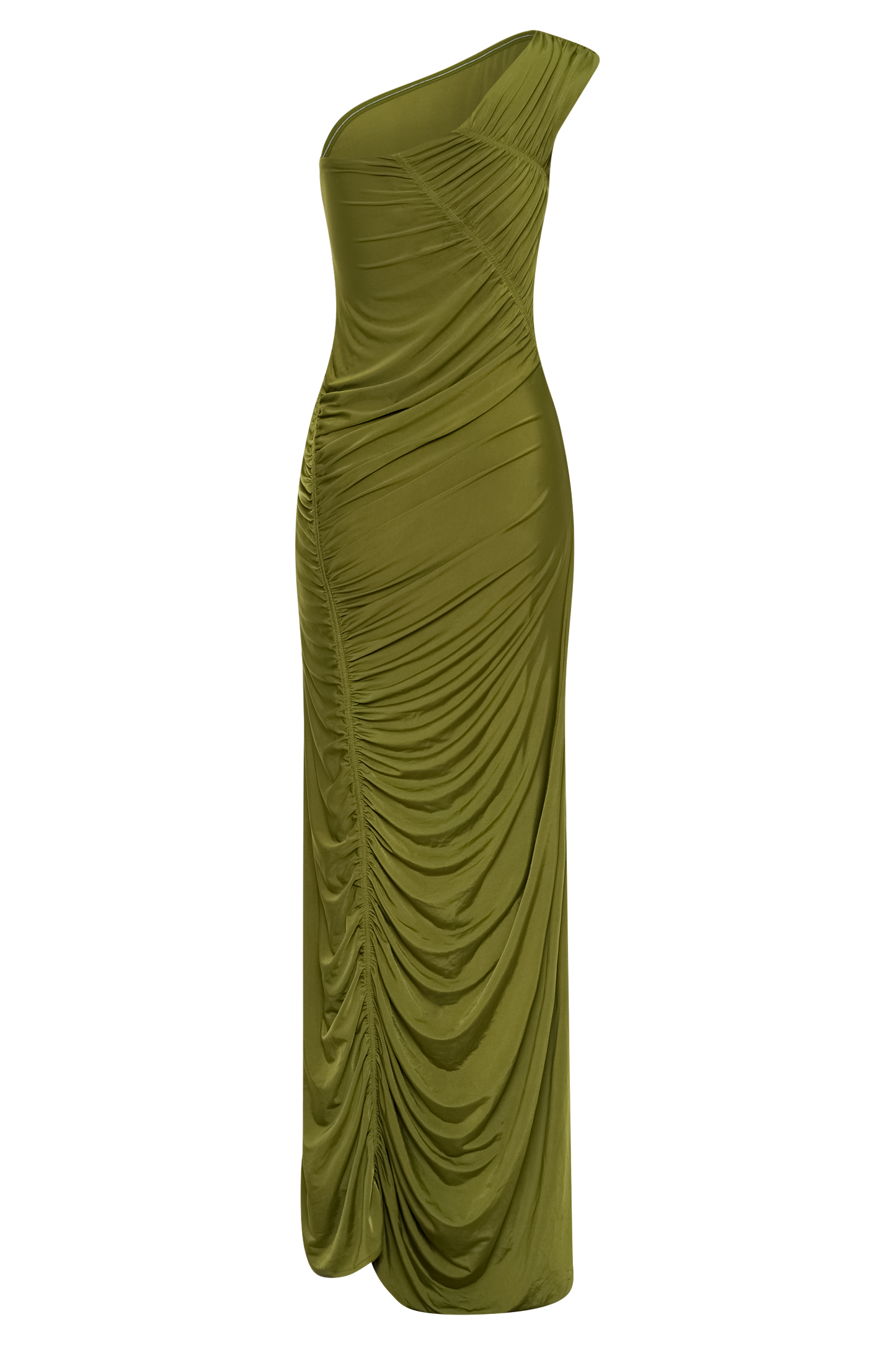 Robe Maxi Capri Gathered Slinky - Olive Vintage