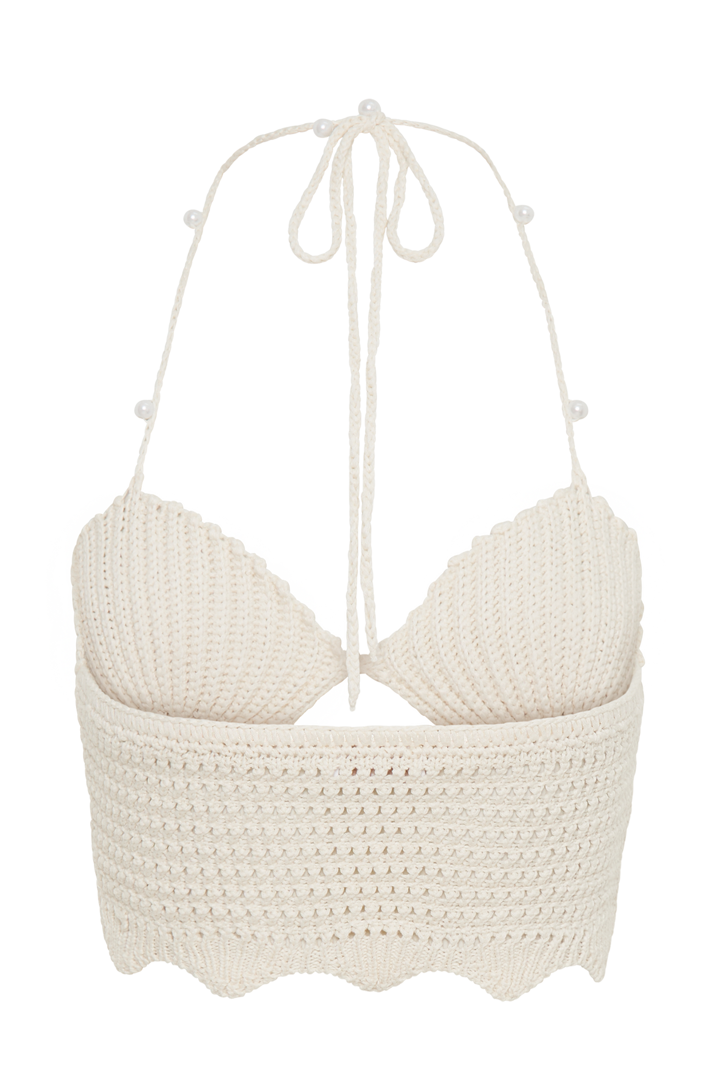 Top en tricot à col boule Kira - Crème glacée