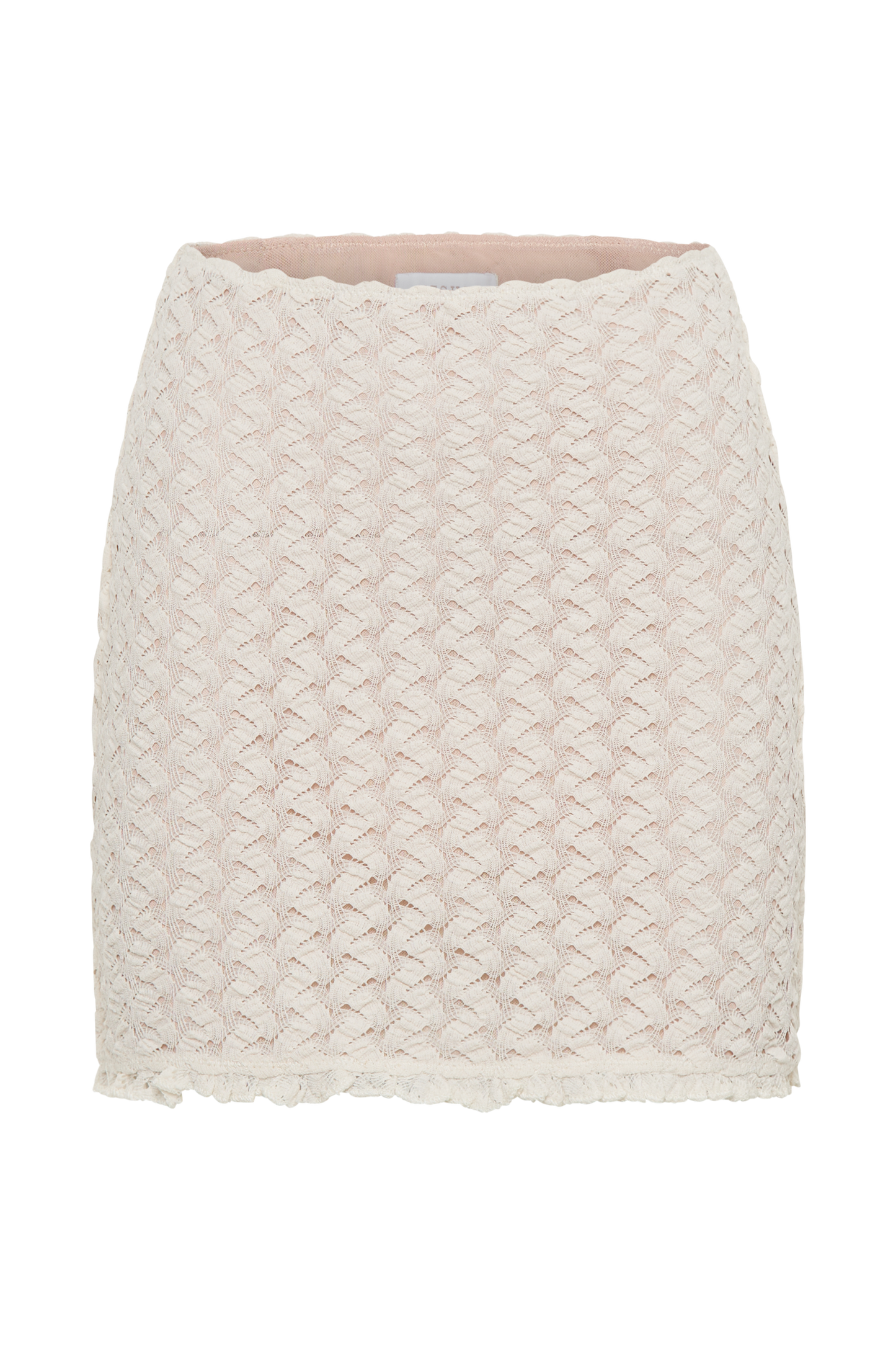 Jupe mini en tulle et dentelle Morgan - Ivoire