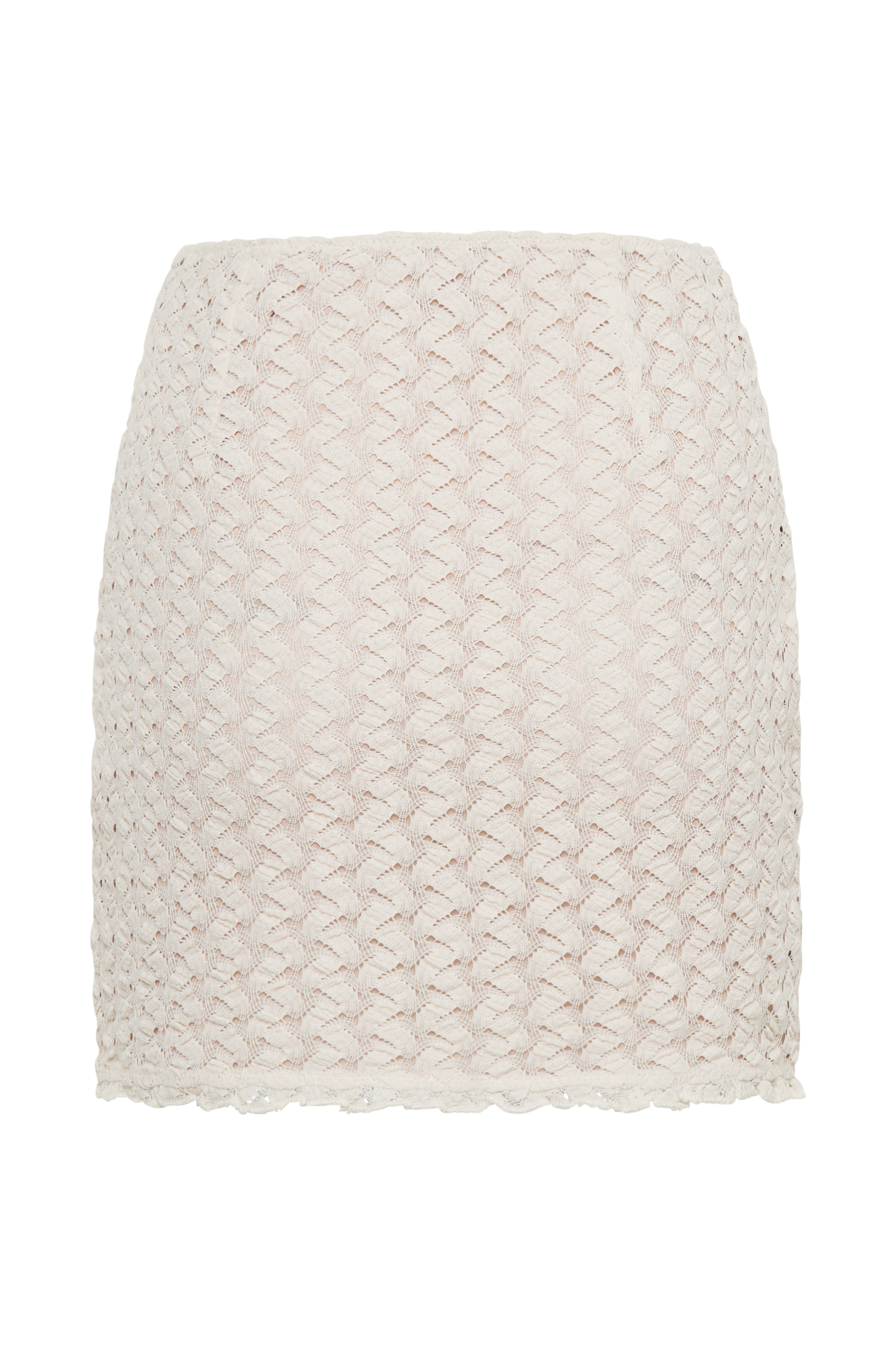 Jupe mini en tulle et dentelle Morgan - Ivoire