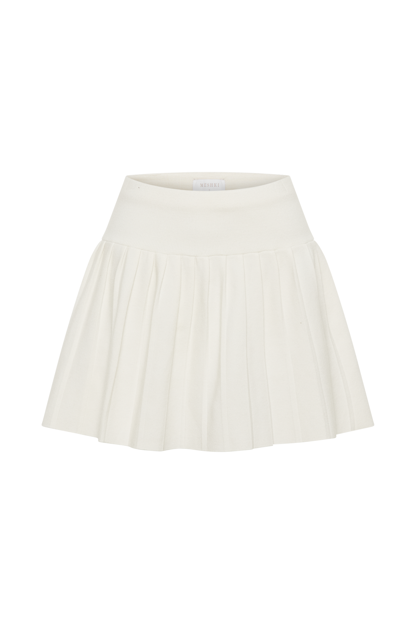 Jupe mini plissée en jersey Beverly - Ivoire