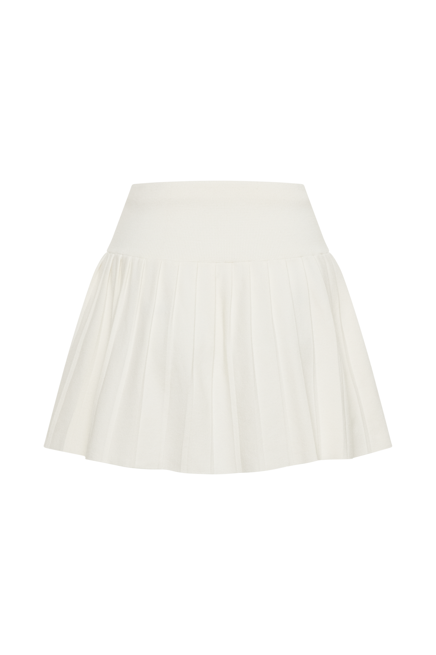 Jupe mini plissée en jersey Beverly - Ivoire