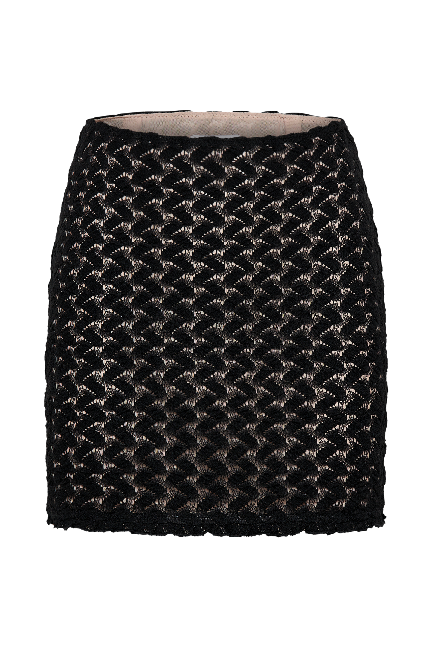 Jupe mini en dentelle et tulle Morgan - Noir