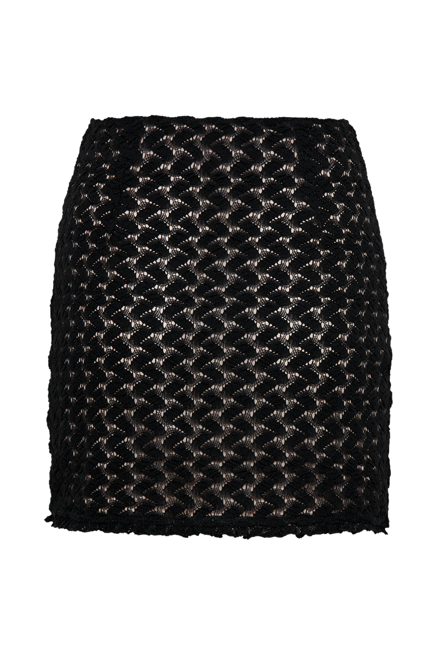 Jupe mini en dentelle et tulle Morgan - Noir