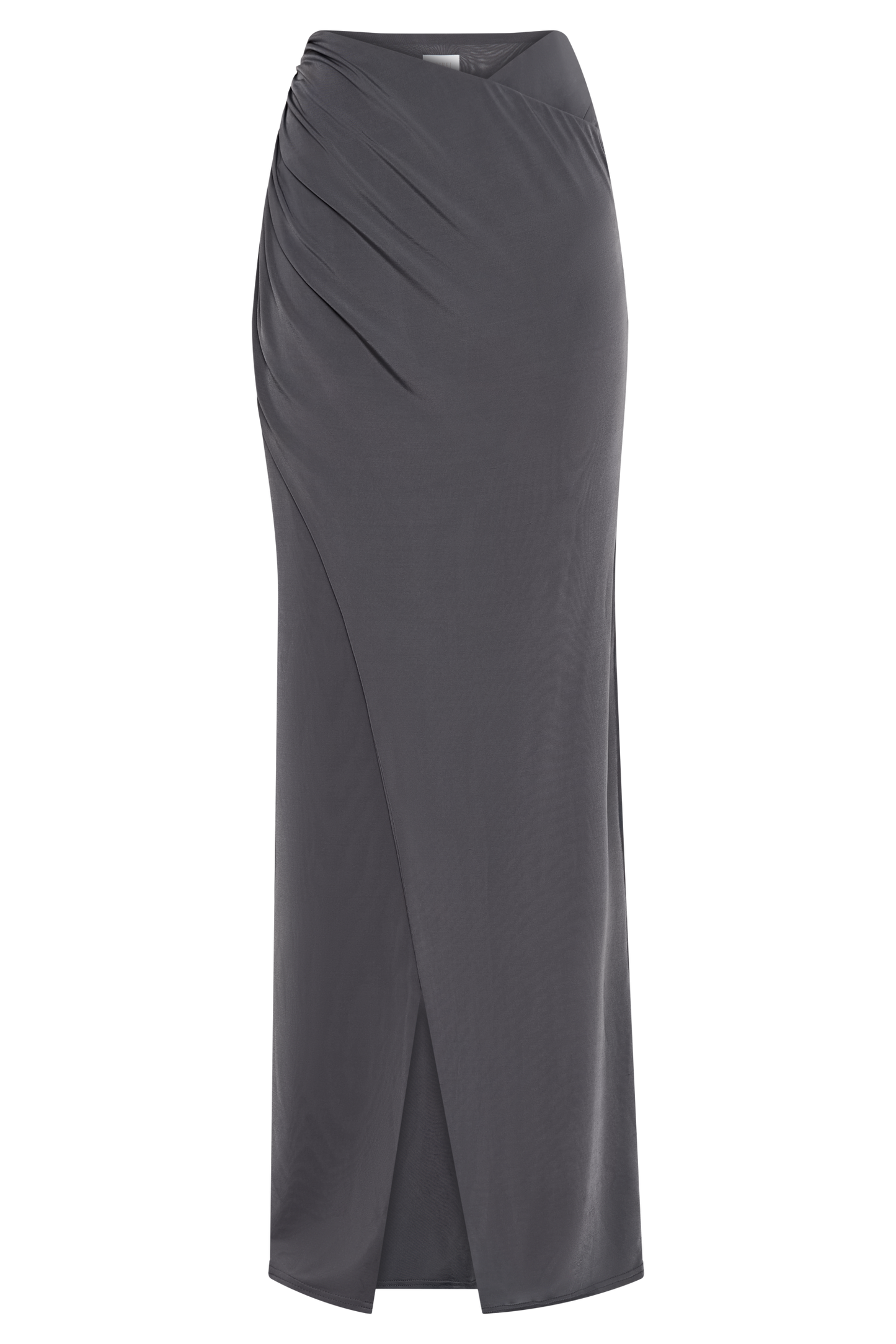 Jupe Maxi Bronwyn Slinky à Plis et Fente - Anthracite