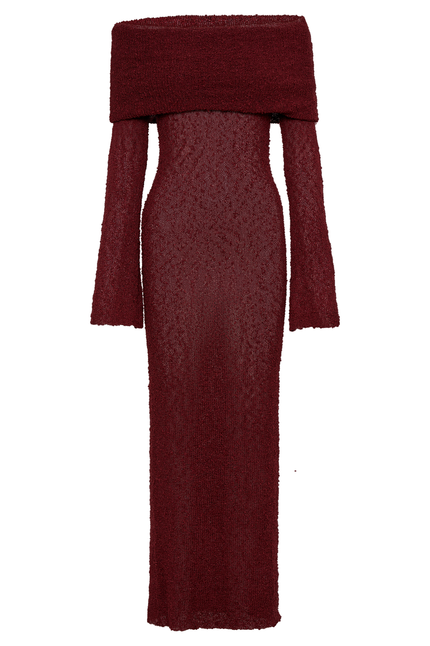 Marisol Robe Maxi Boucle à épaules dénudées - Prune