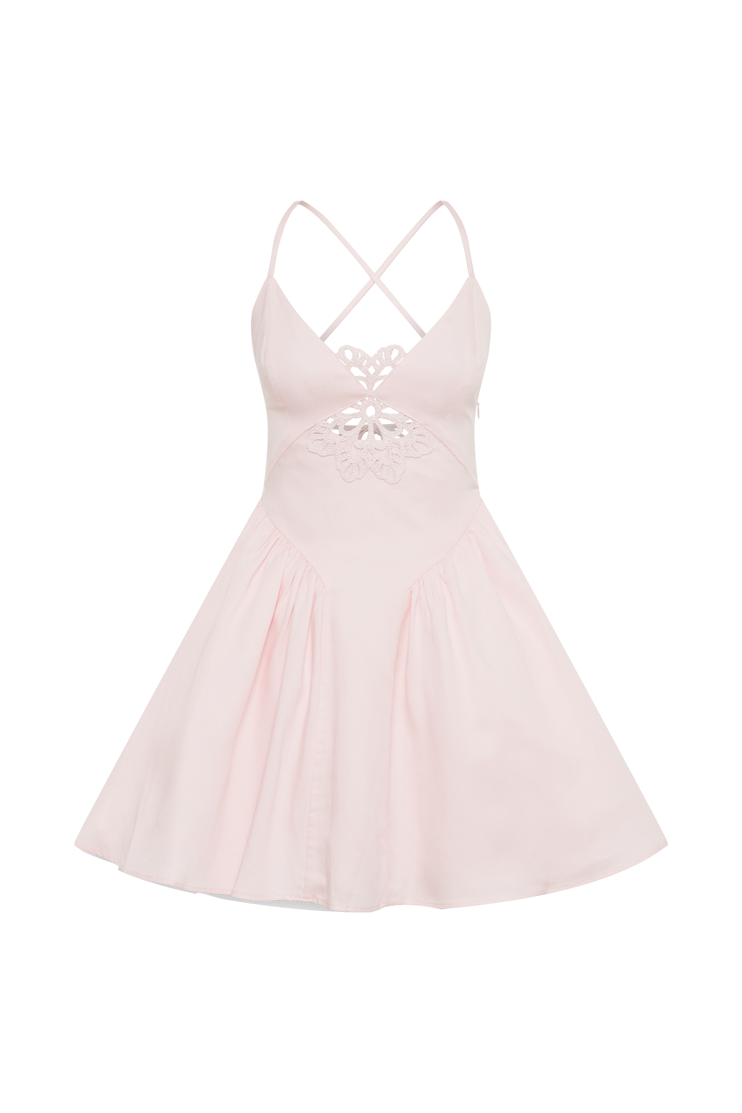 Mini-robe en coton Muriel avec crochet - Rose poudré