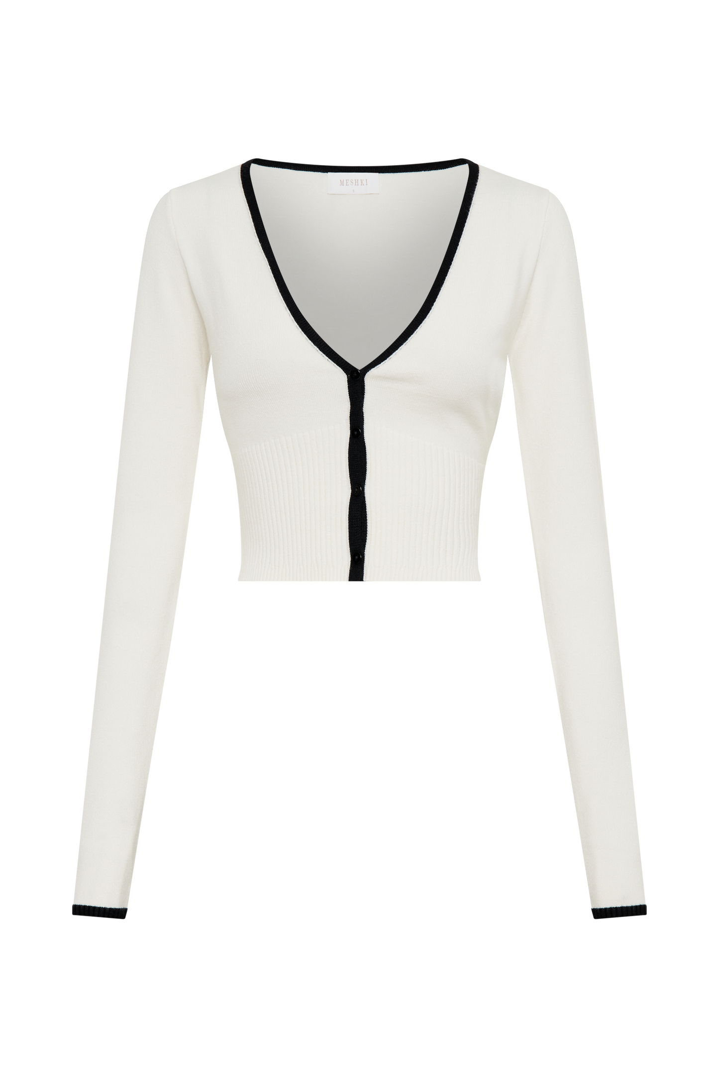 Cardigan en tricot à boutons contrastants Jolene - Blanc