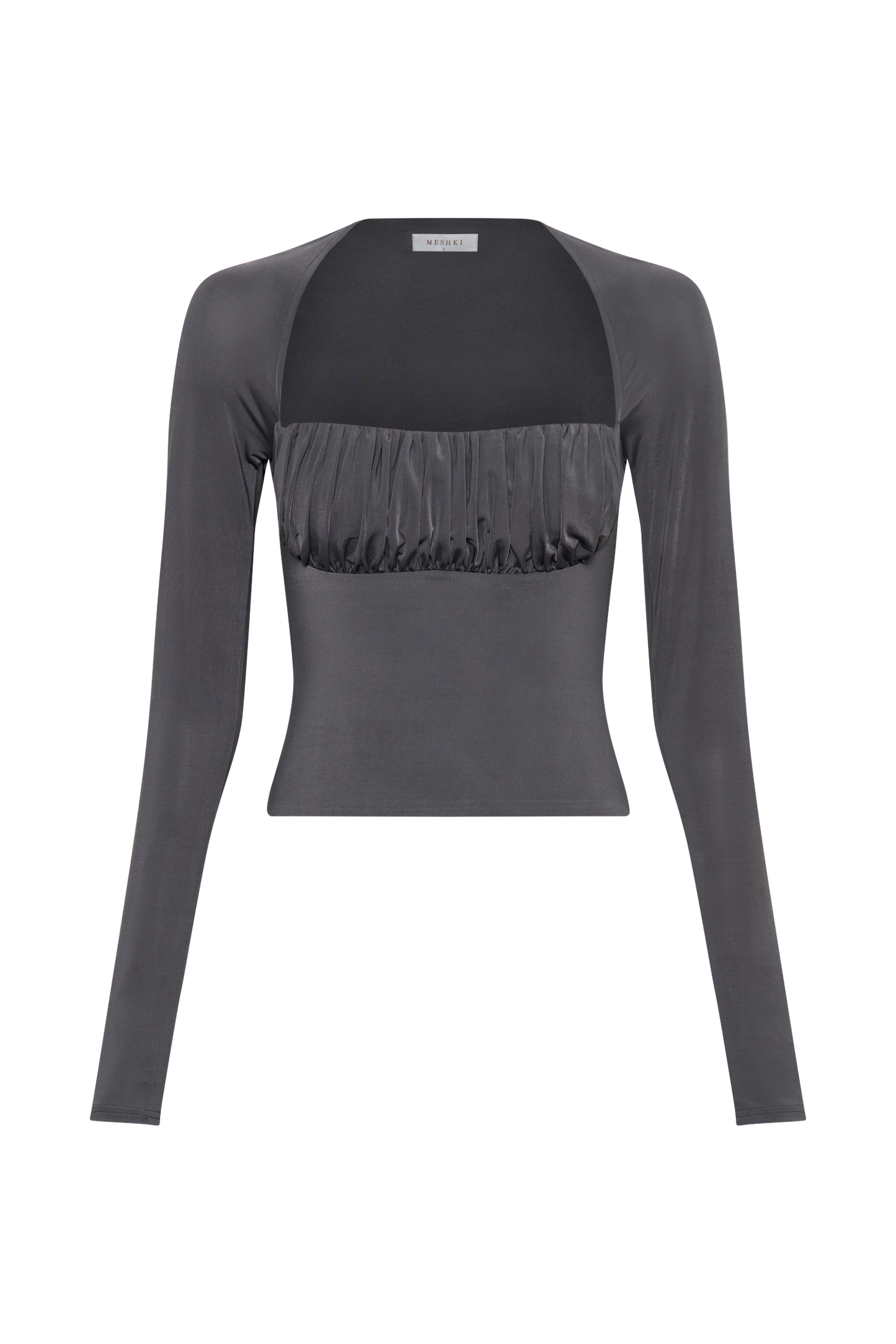 Top à manches longues à volants Billie Slinky - Gris anthracite