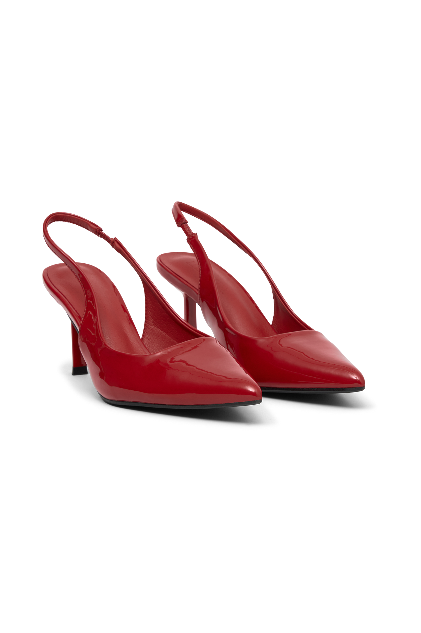 Dasha, talons compensés à bout pointu et bride arrière - Rouge