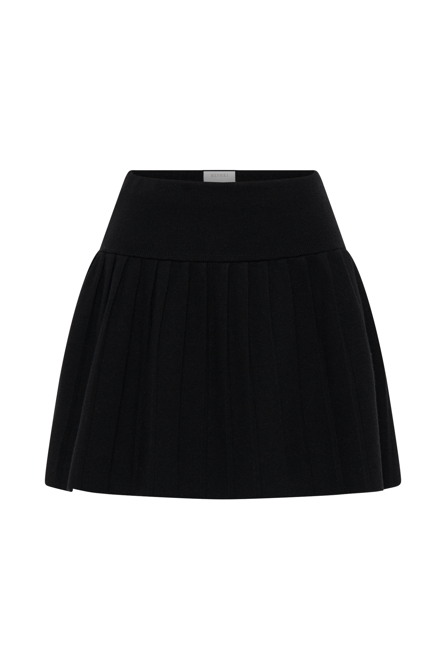 Jupe mini plissée en jersey Beverly - Noir