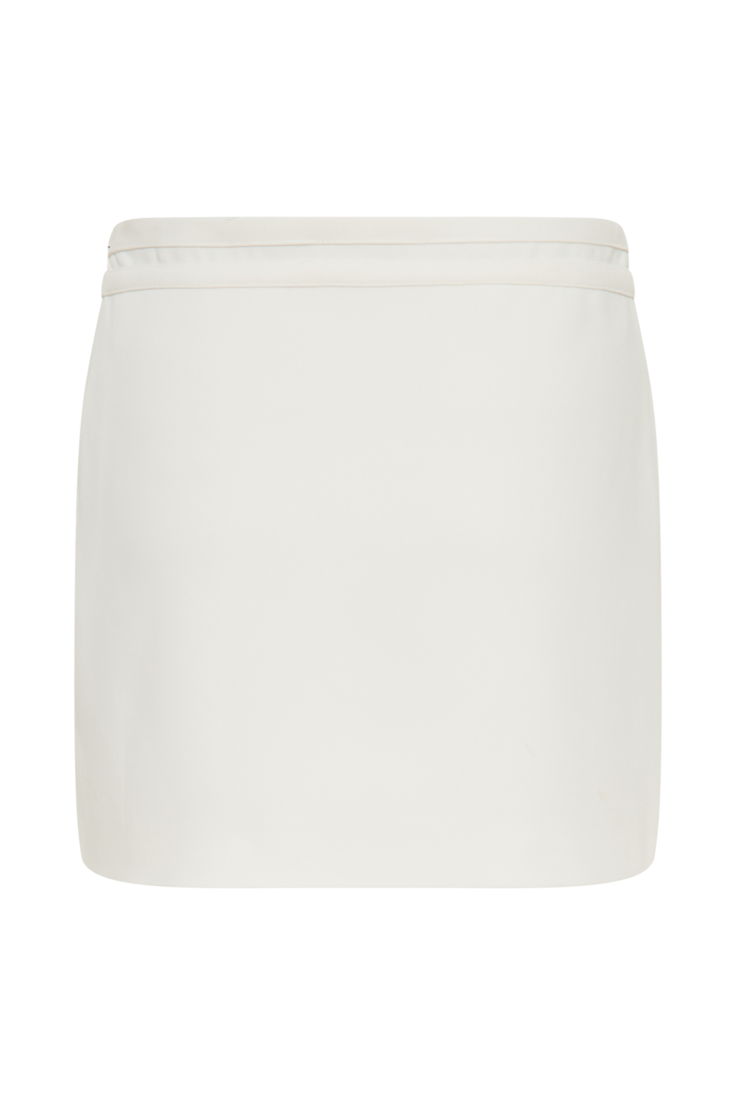 Jupe mini Letitia en tailleur avec boucle - Ivoire
