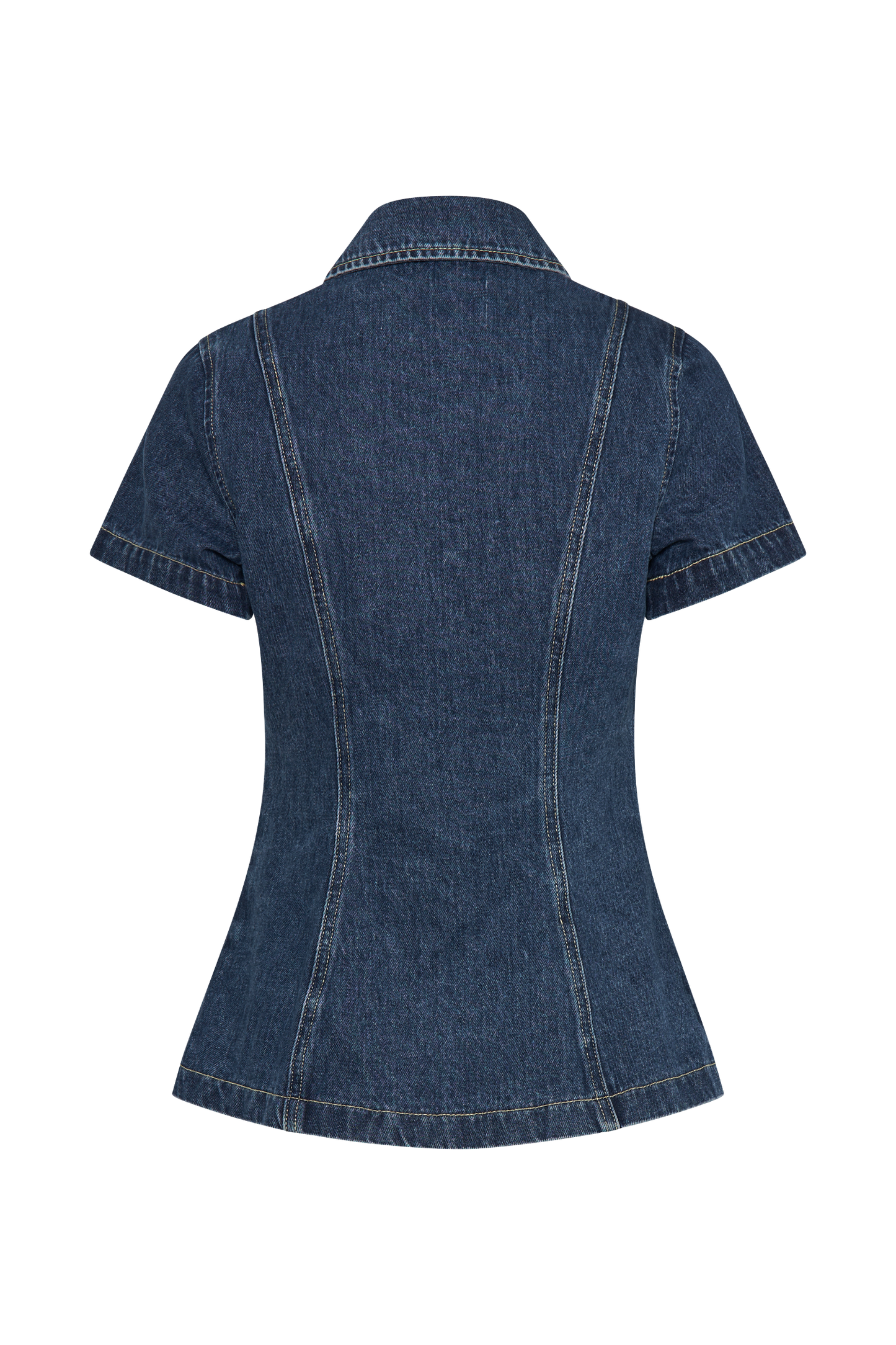 Top à manches courtes en jean Ellie - Bleu foncé