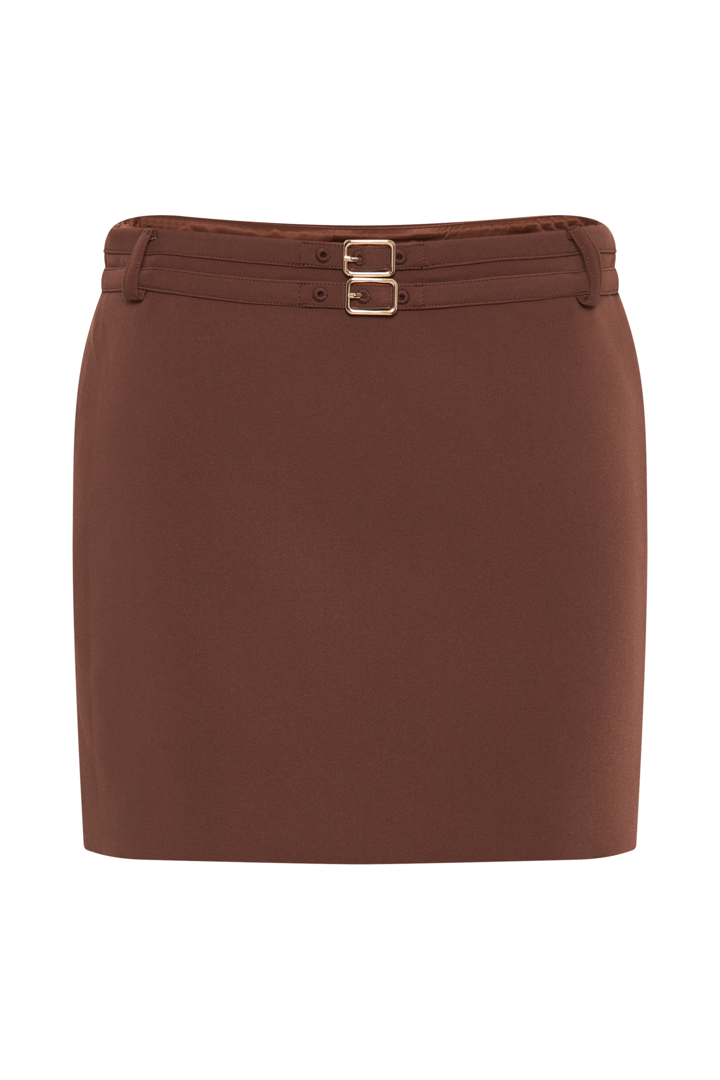 Jupe mini tailleur Letitia avec boucle - Bois