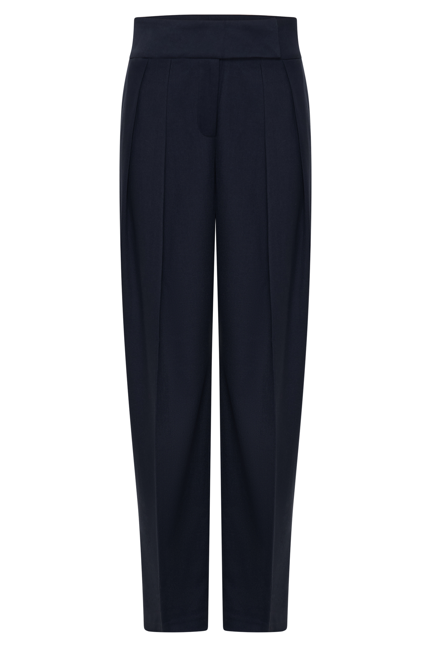 Pantalon à taille haute et plis Penelope - Bleu marine foncé