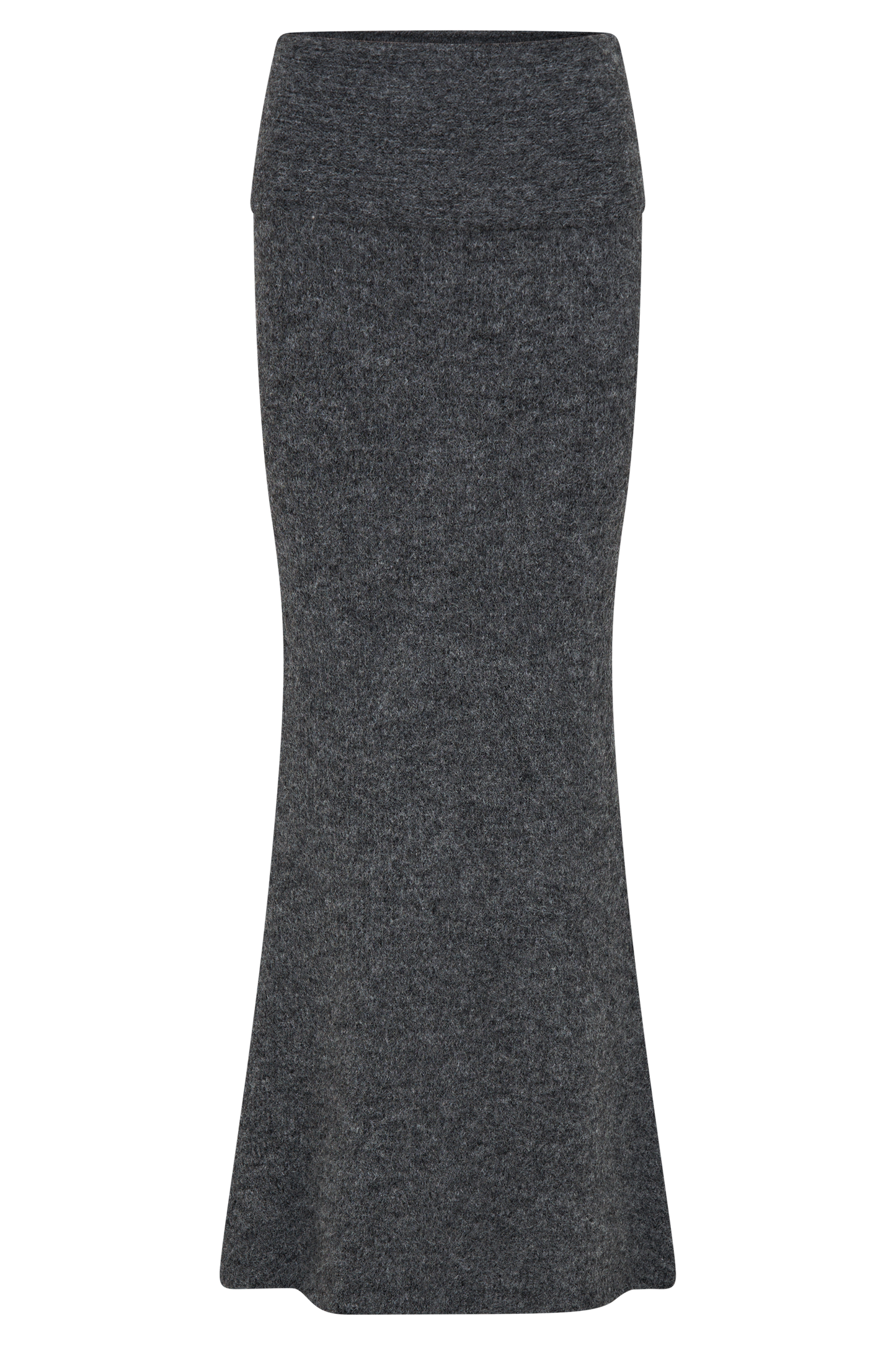 Jupe Maxi Tricotée Charlotte avec Superposition - Gris Anthracite