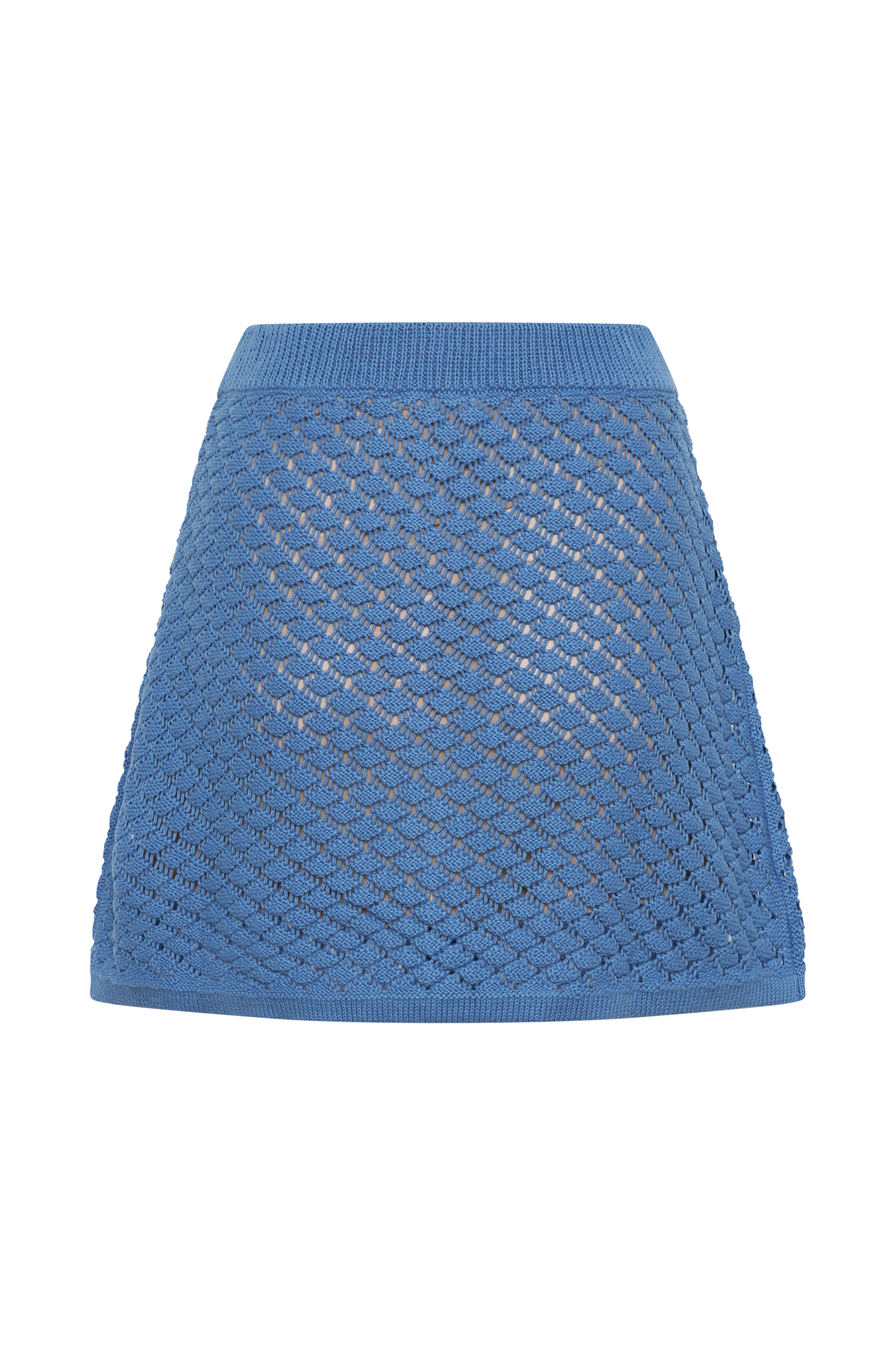 Jupe mini trapèze en tricot Lorenza - Bleu pervenche