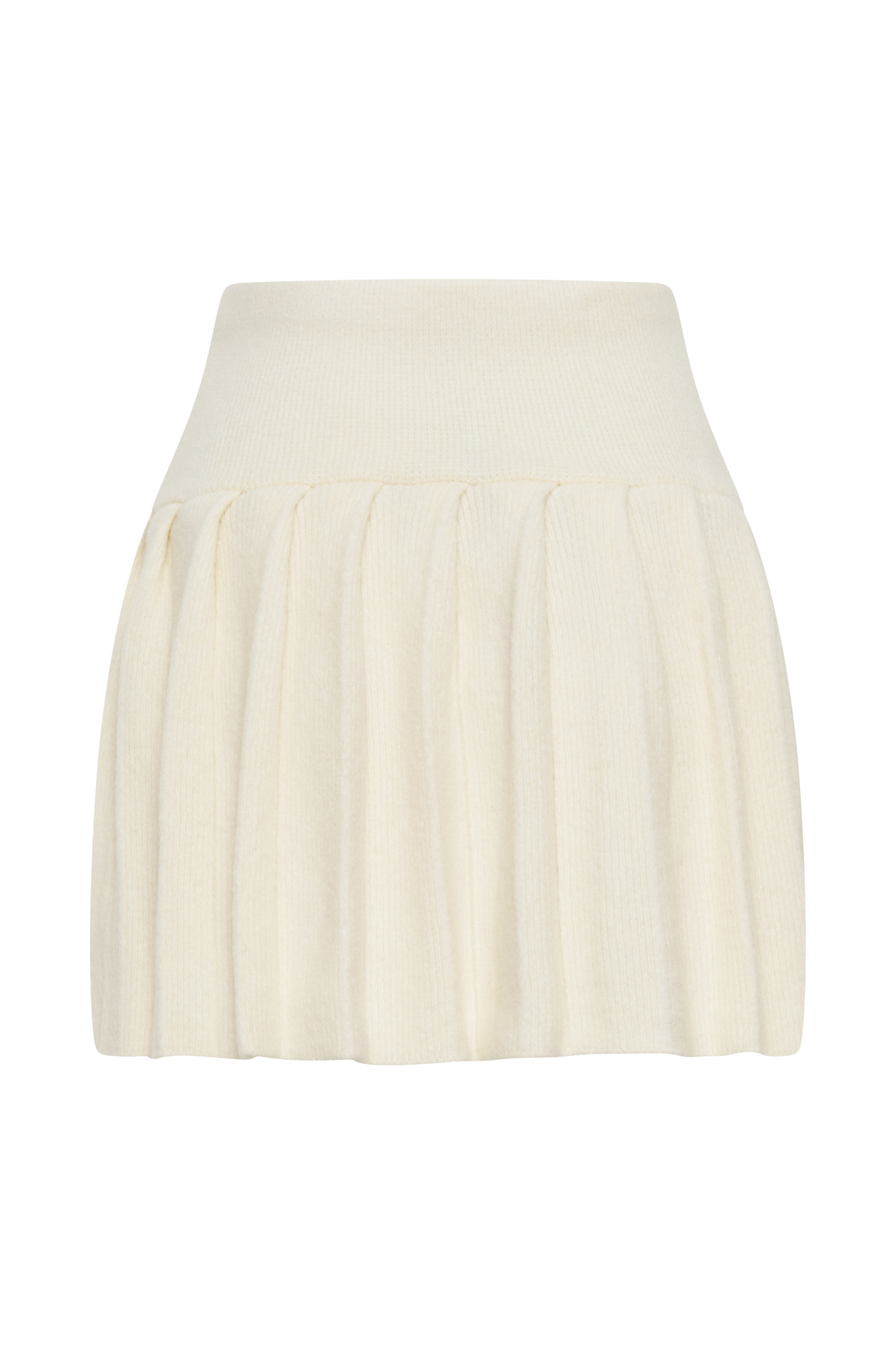 Jupe mini en tricot plissé Dionne - Ivoire marbré