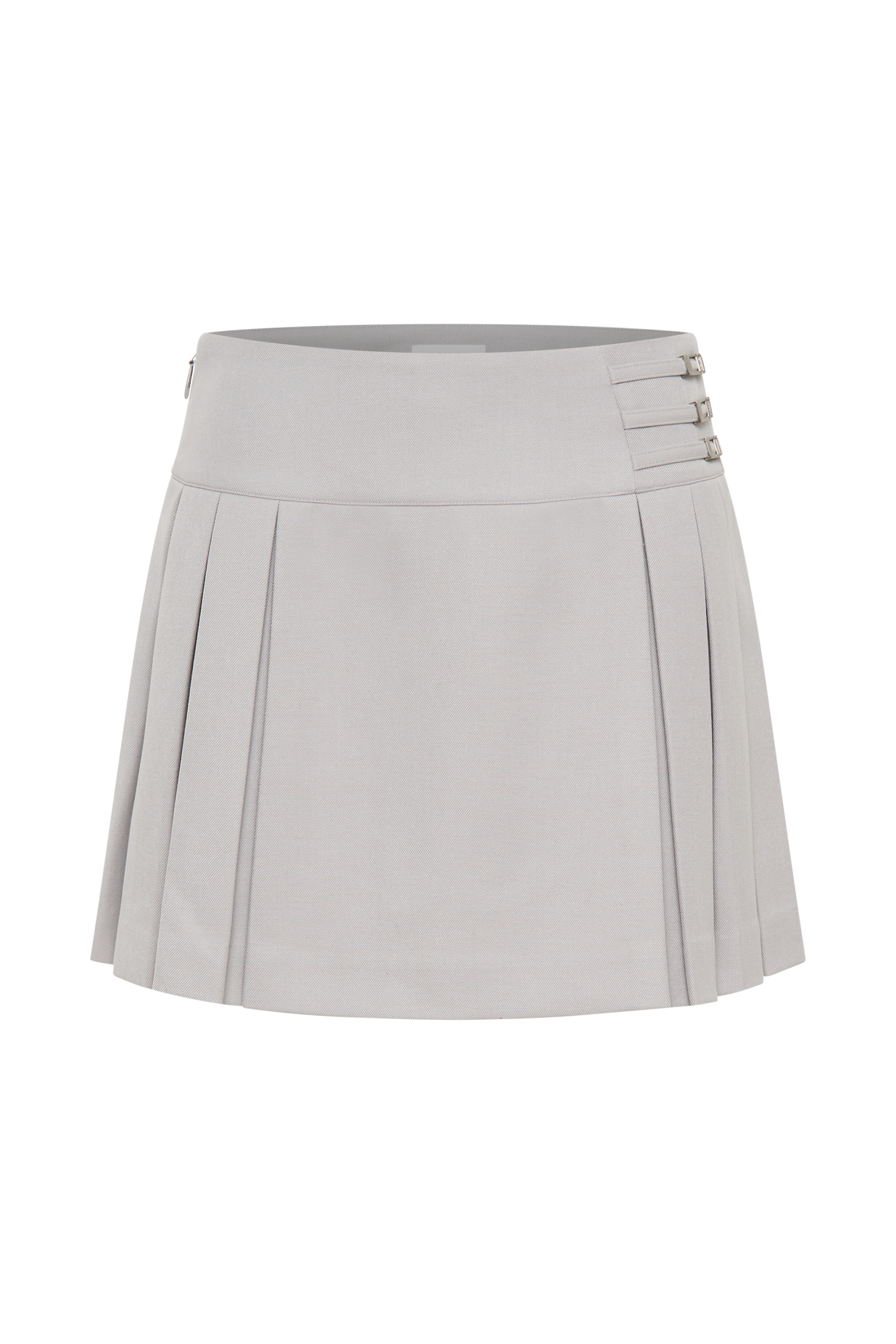 Jupe mini plissée avec boucle Angie - Gris
