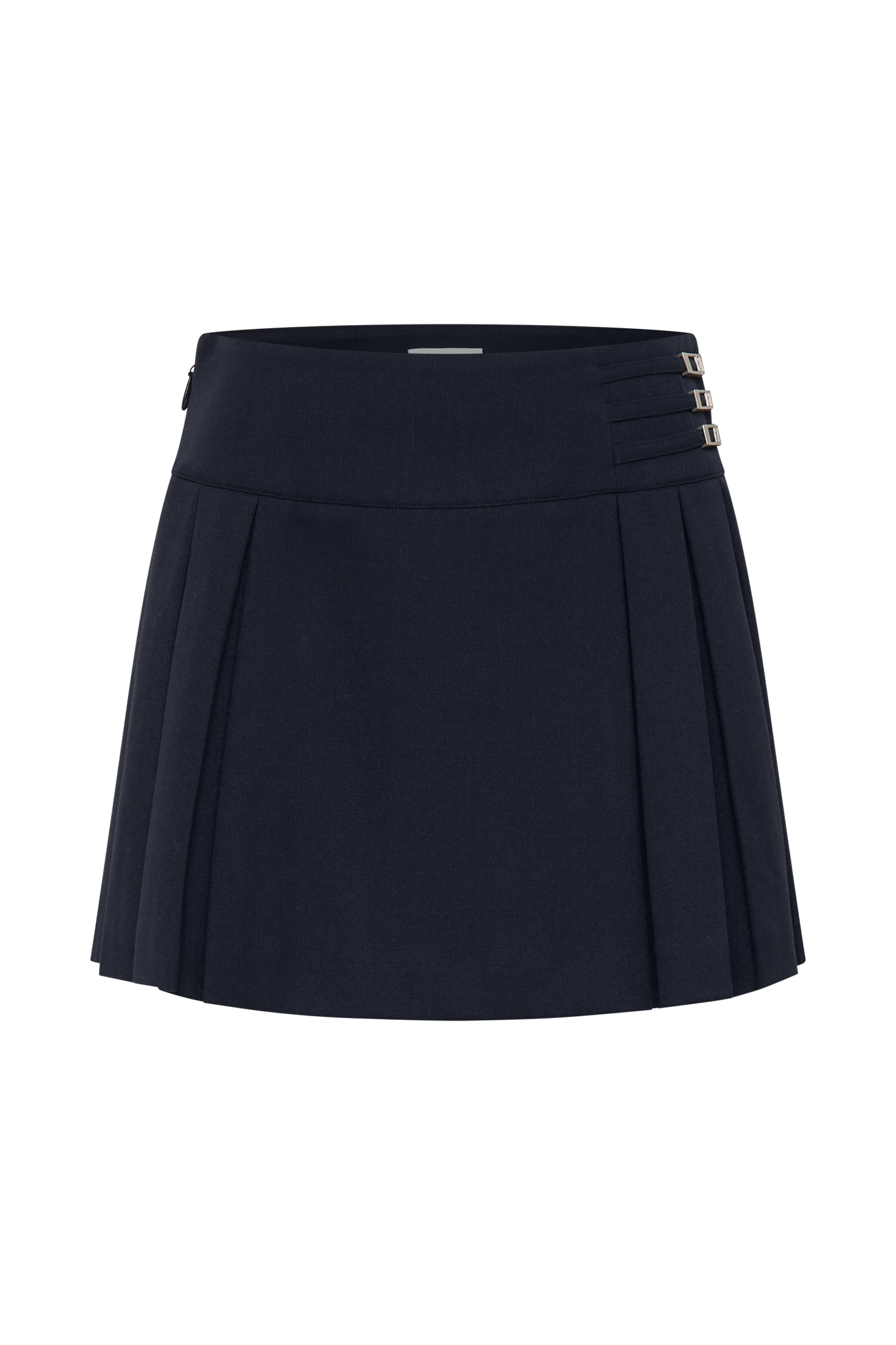 Jupe mini plissée avec boucle Angie - Bleu marine foncé