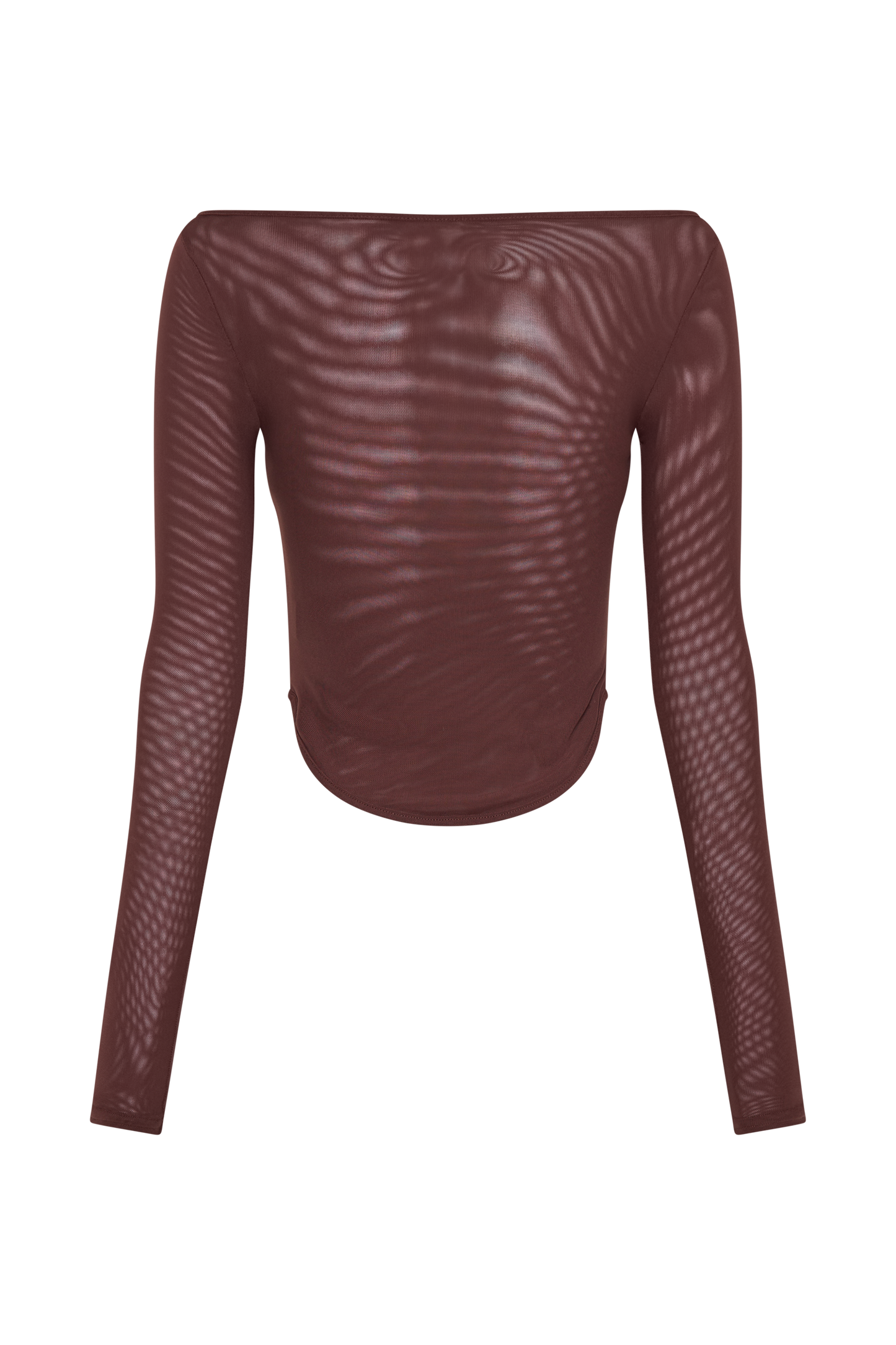 Colette Haut en Maille à Col Rond - Brun-Rouge