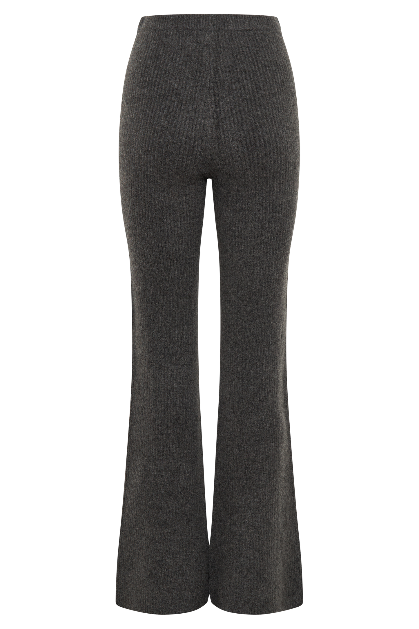 Pantalon en Tricot à Coupe Droite Shyann - Gris Anthracite Mélangé