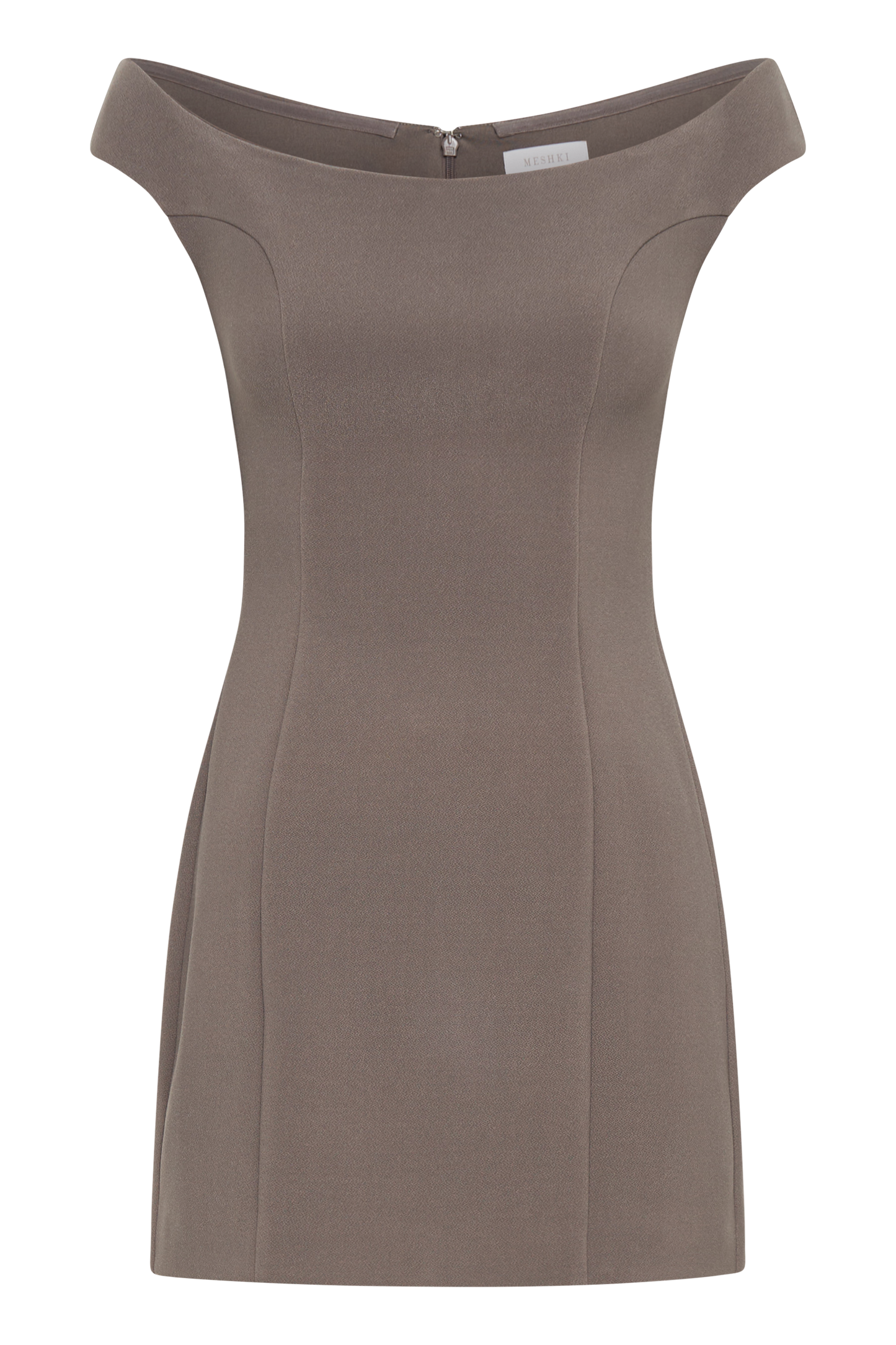 Mini-robe en crêpe à épaules dénudées Cassidy - Gris fumé