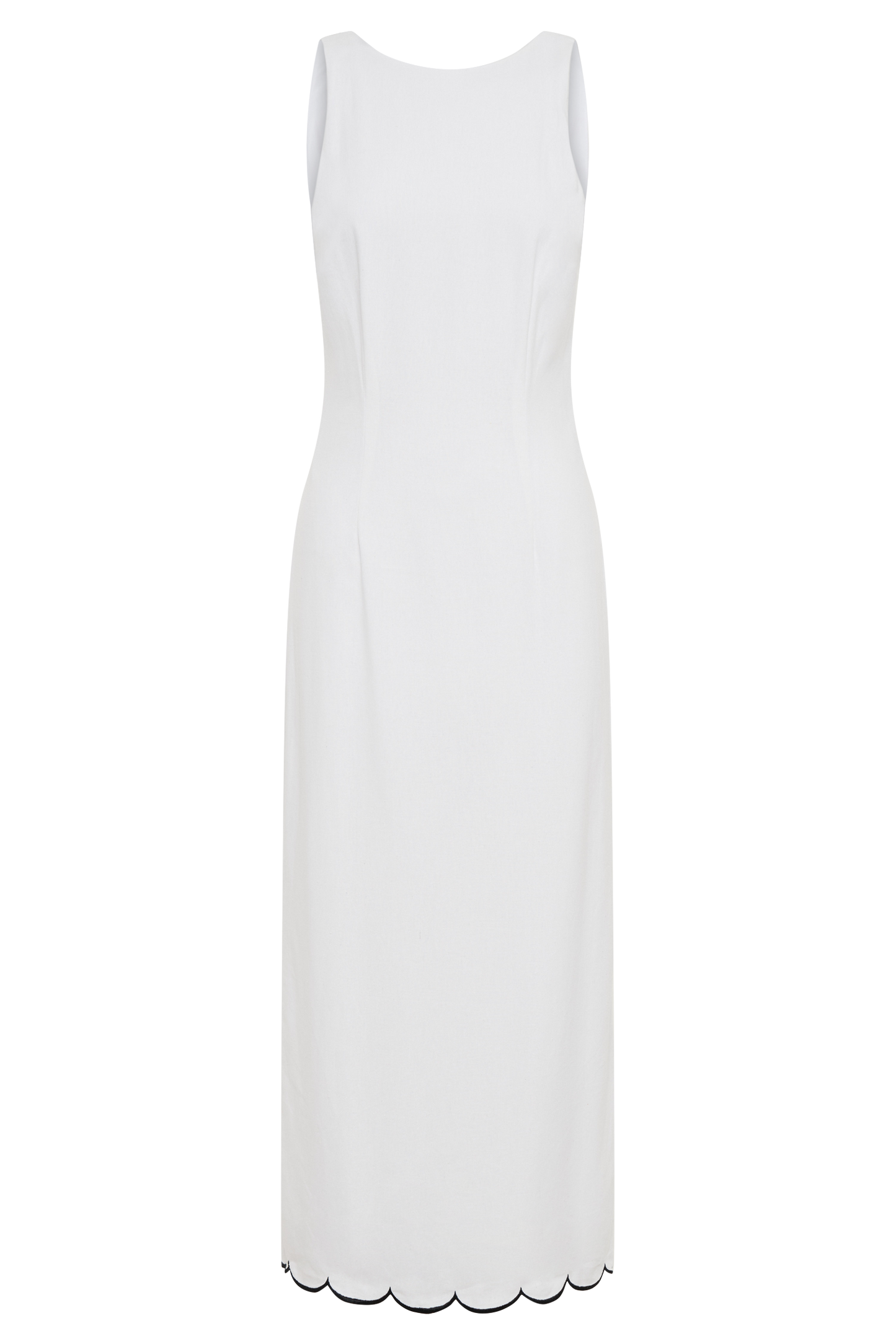 Robe midi en lin à volants Sofiane - Ivoire
