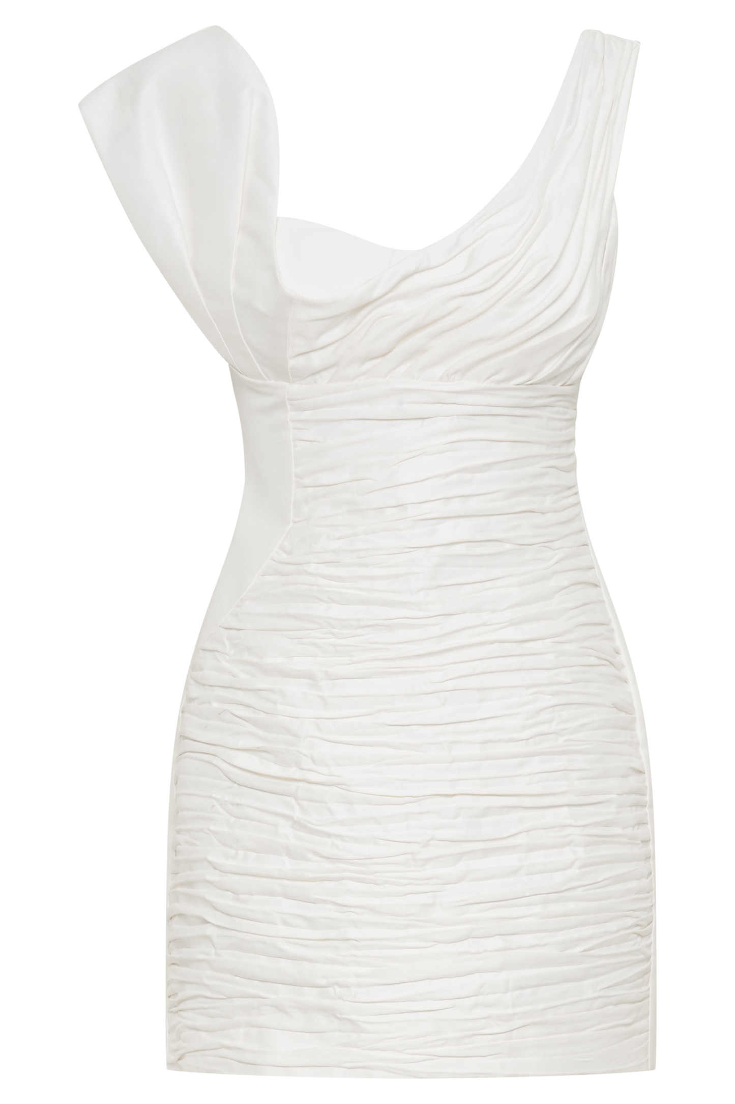 Mini-robe drapée structurée Farrah - Blanc
