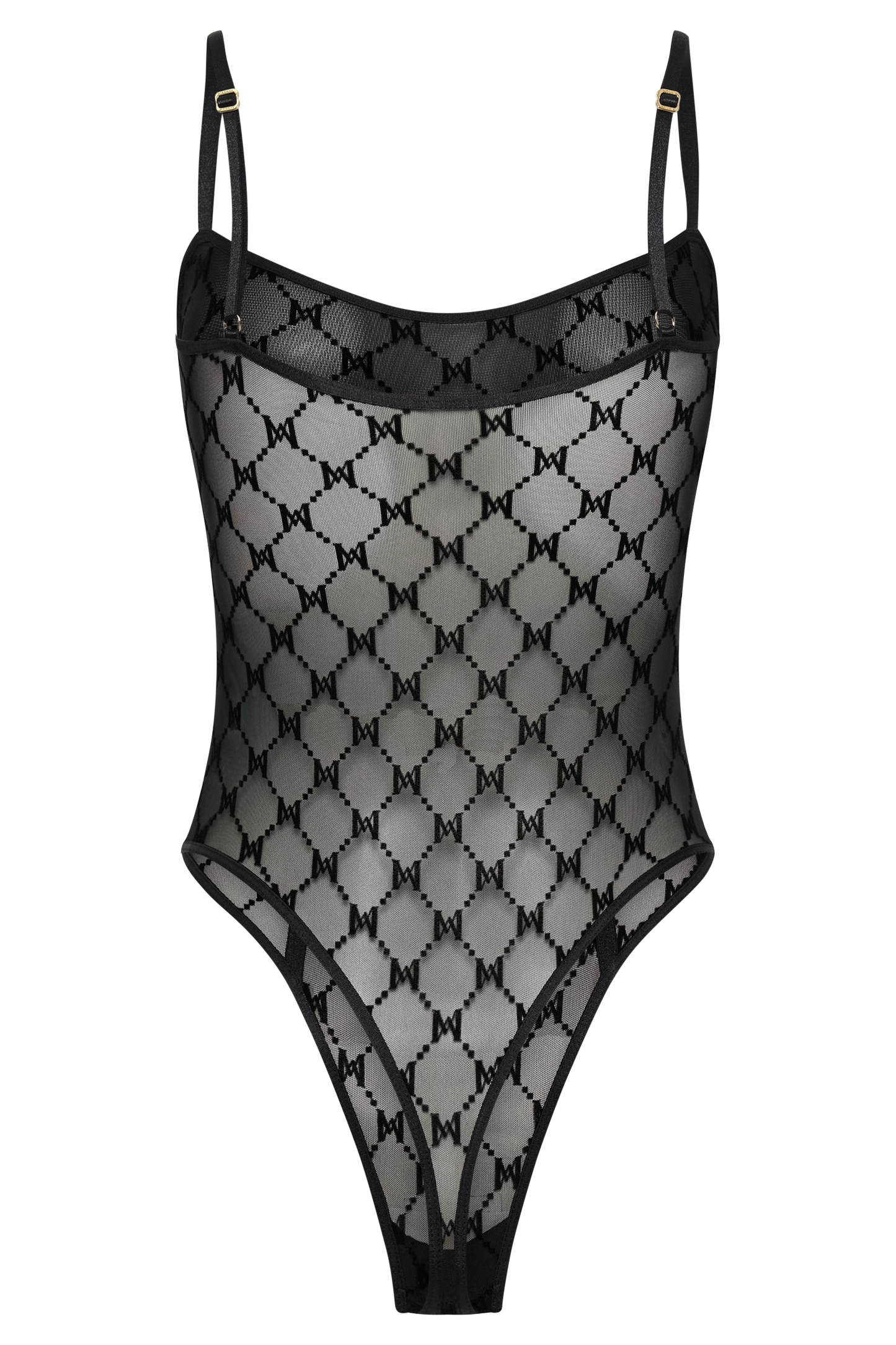 Body à monogramme Amelia - Noir