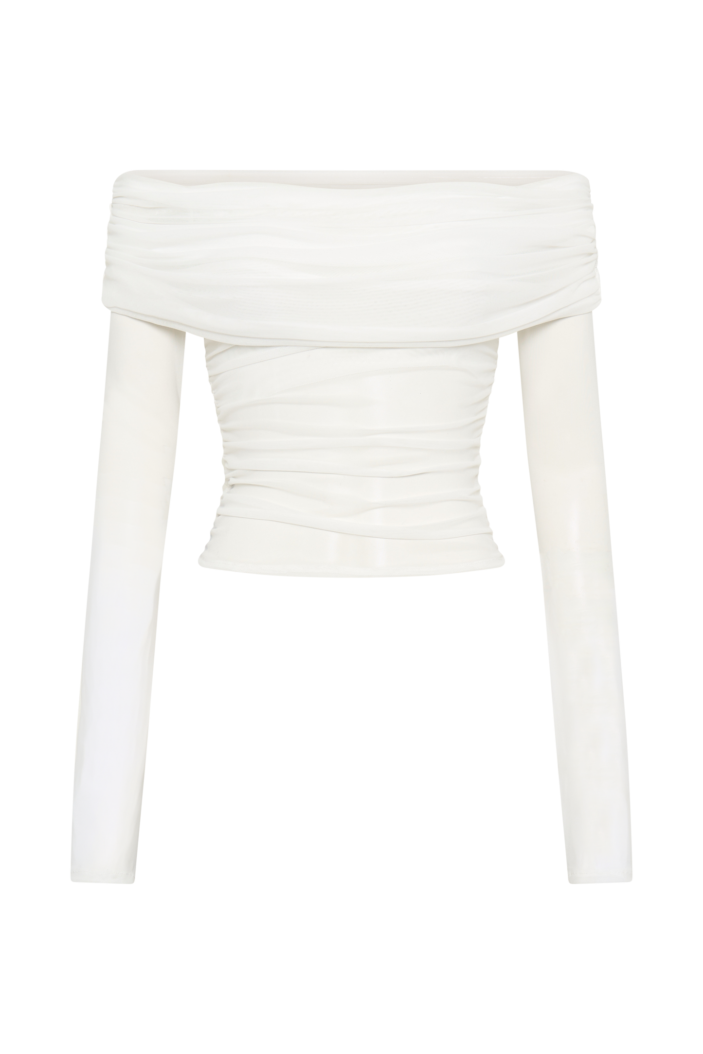 Lucinda Haut décolleté épaules dénudées en nylon recyclé - Blanc