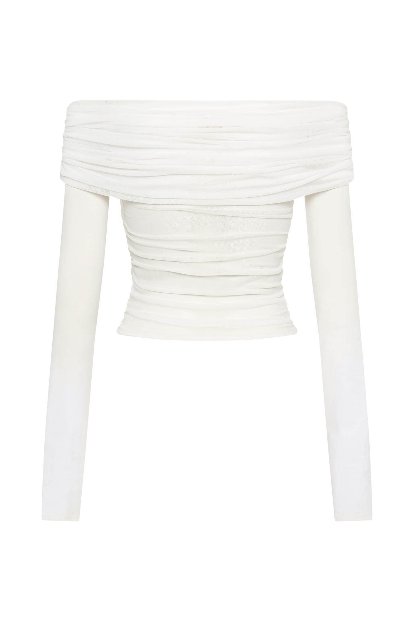Lucinda Haut décolleté épaules dénudées en nylon recyclé - Blanc