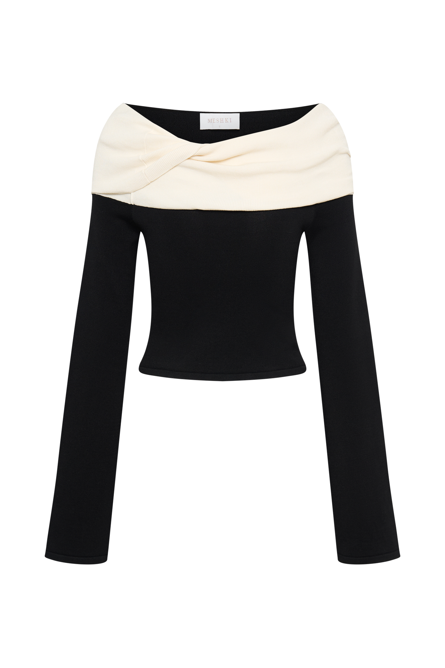 Top en tricot Yoko avec superposition contrastée - Noir/Blanc